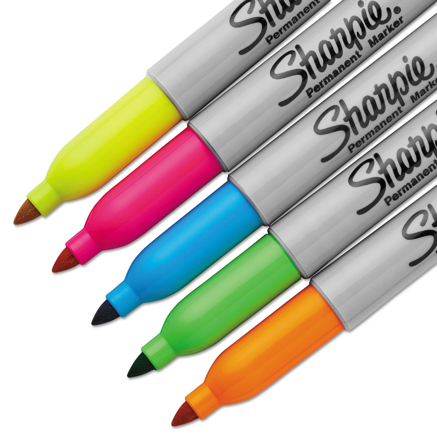 Sharpie 1860443 Neon Permanent Markers Assorted 5/Pack