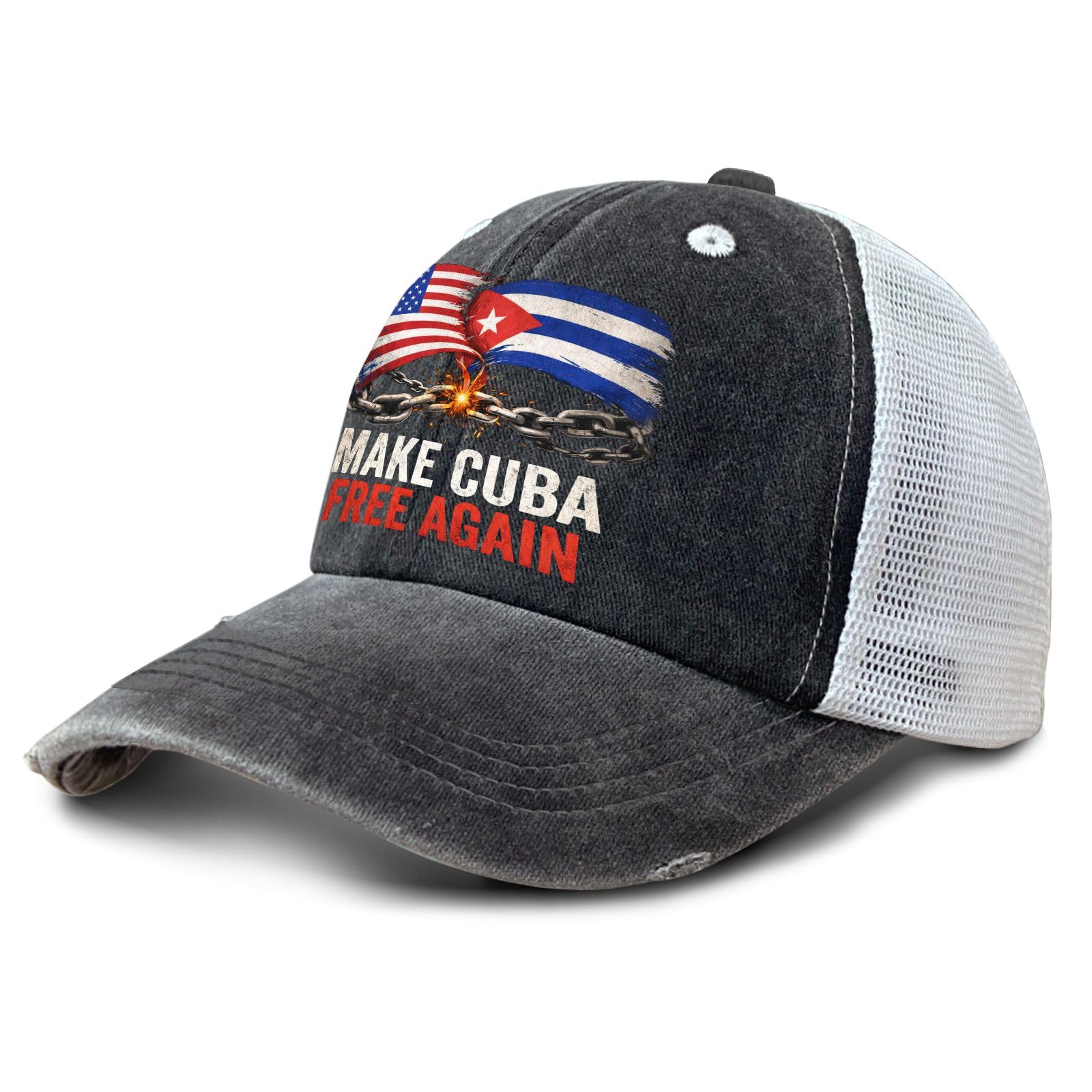 Make Cubas Great Again Hats for Mens Cool Washed Distressed Baseball Cap