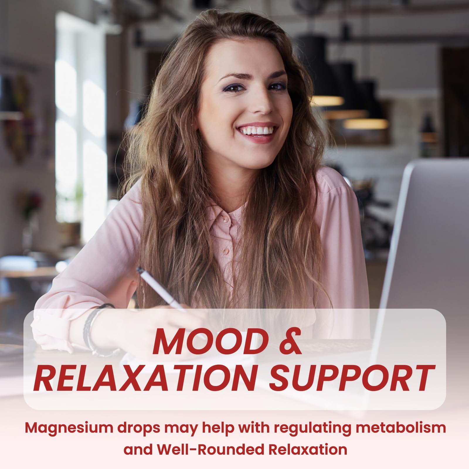 Triple Magnesium Complex Supplement, Magnesium Glycinate, Blend, Citrate Liquid Drops 1000mg with Ashwagandha, CoQ10, Vitamin B6, C, D, Zinc -Support Calm Stress Relief, Bone, Muscle, Mood Vegan