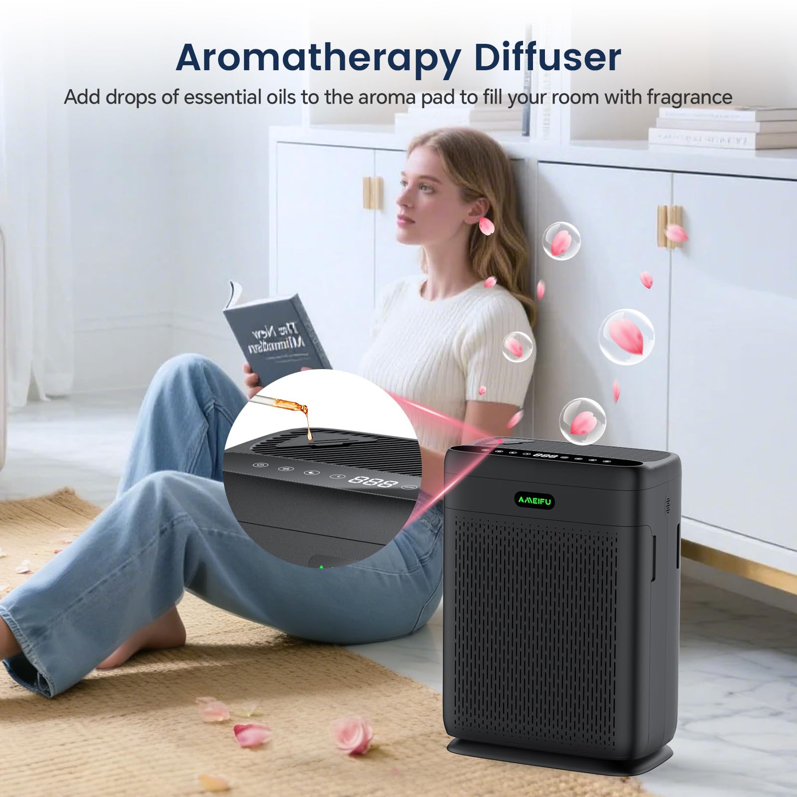 Air Purifiers for Home Large Room with Remote Control Up to 3000 Sq Ft, H13 Hepa Double-Sided Air Filter Purifier with PM 2.5 Display Air Quality Sensor, Air Cleaner for Bedroom, Dust, Pets, Smoke