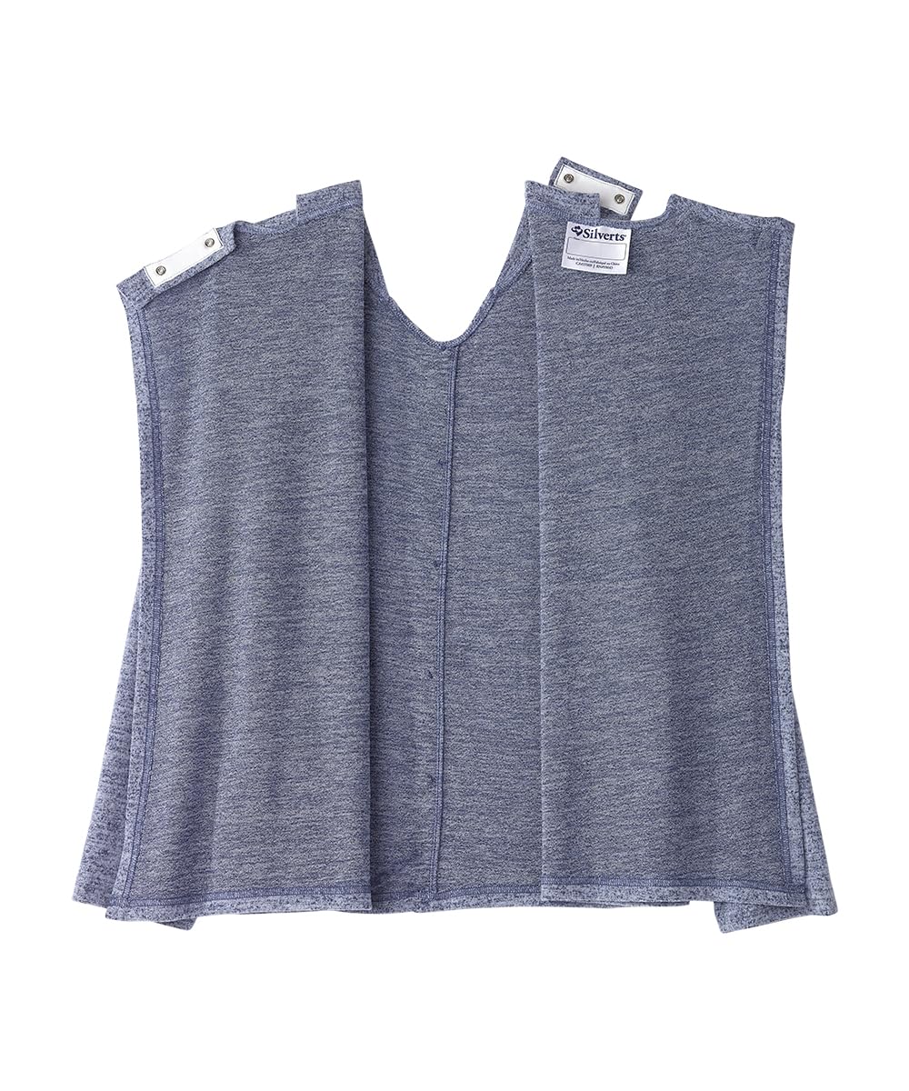 Women's Open Back Knit Button Top - River Heather SMA