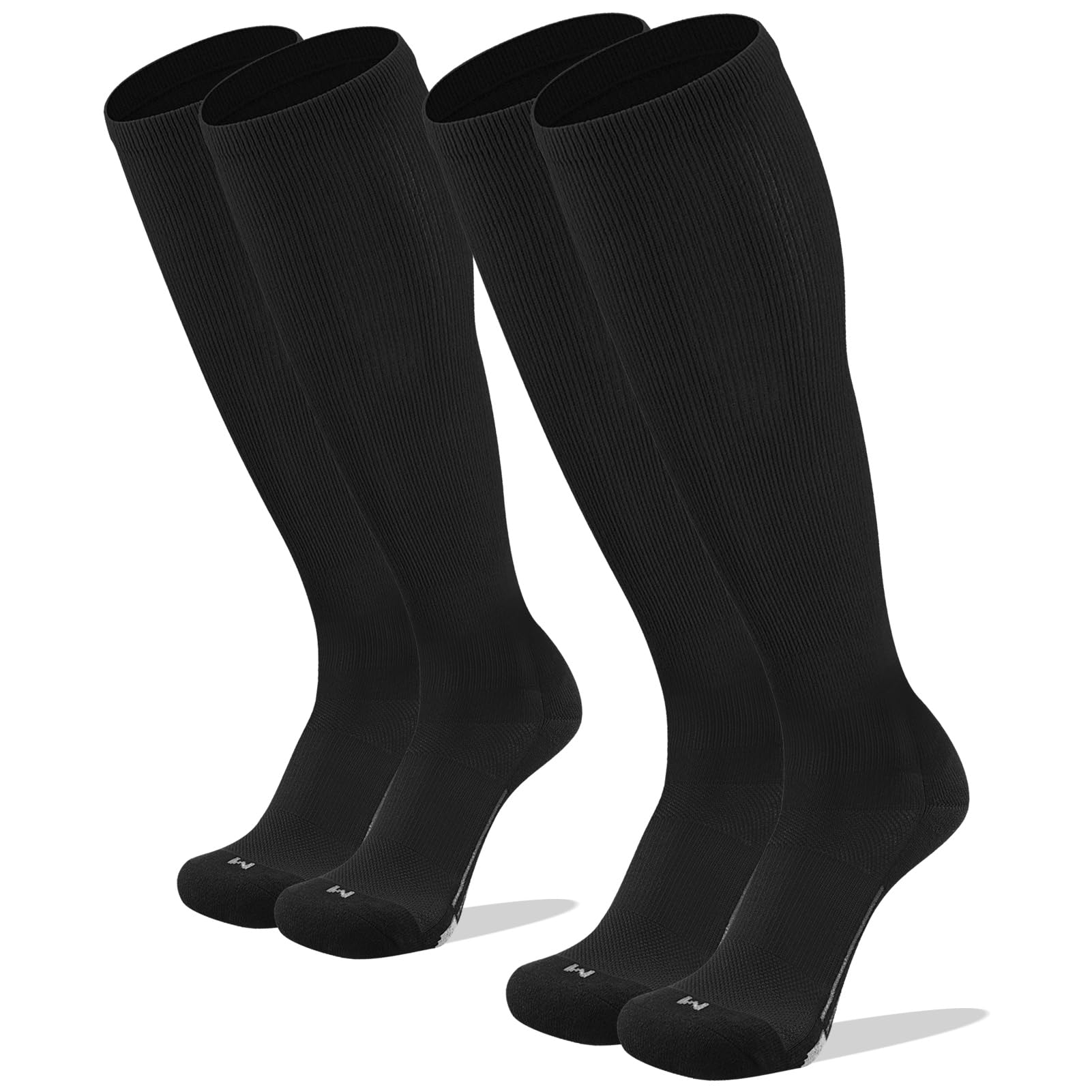 Youper Youth Baseball & Softball Socks Over The Calf Length (2 Pairs) (Black, Medium)