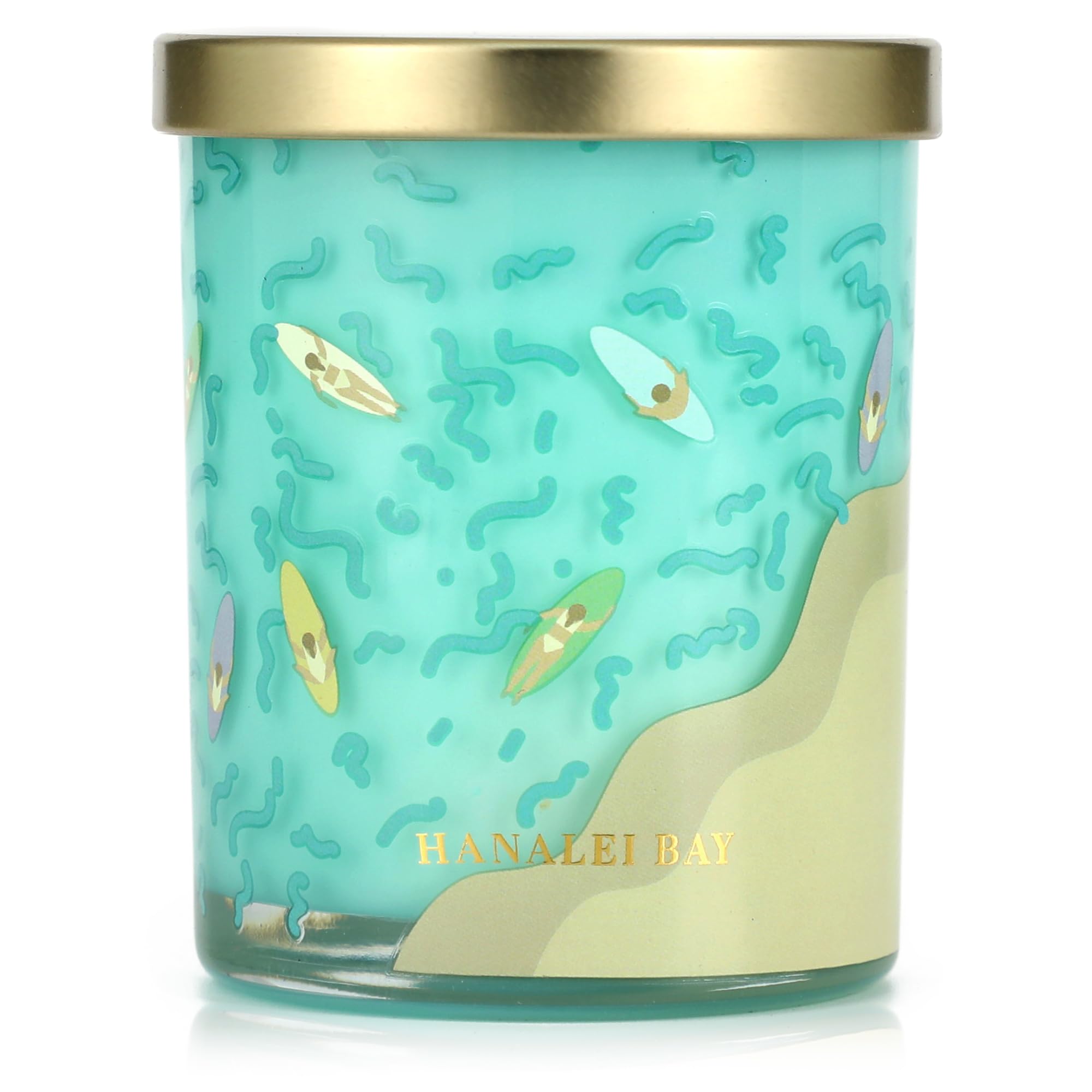 Hanalei Bay Candle,Summer Candles,Sea Salt & Ocean Scented Candles,Gifts for Friend,Surfer,Sunbather,Beach Lover,Soy Wax Candle for Home Decor,10oz