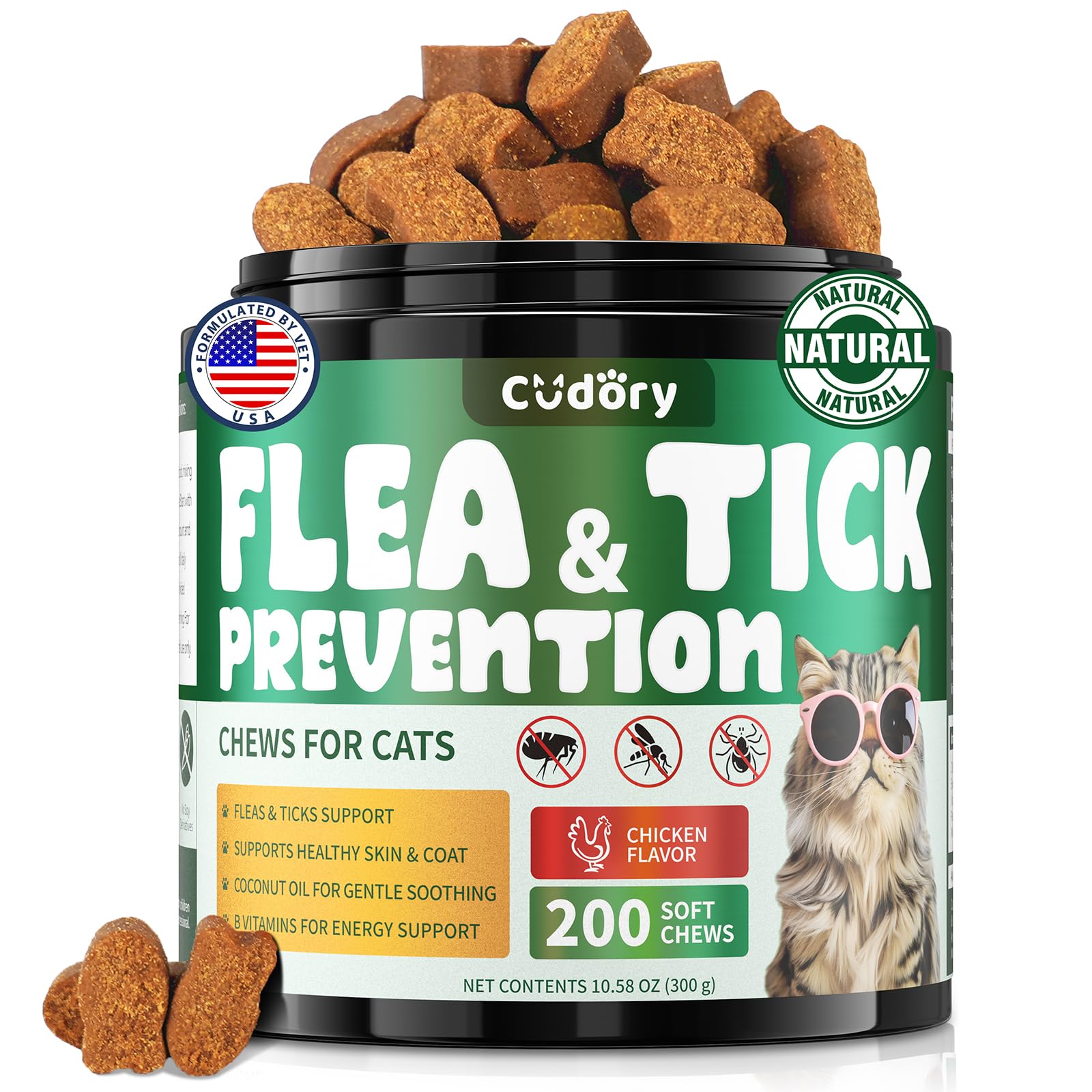 Flea and Tick Support Bundle for Cats & Dogs-400 Chews Natural Flea Tick Support for Pet All Breeds & Ages