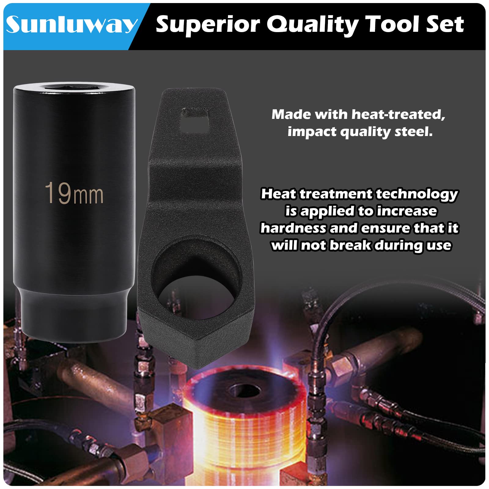 19 mm Harmonic Balancer Socket & 50mm Crankshaft Crank Pulley Wrench Holder for Honda and Acura Engines