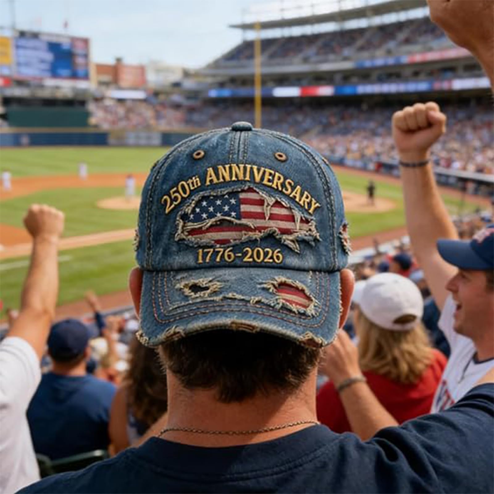 LDLXLHTE USA 250th Anniversary Distressed Casual Cap, 1776-2026 Commemorative Adjustable Baseball Cap for Veterans (C)