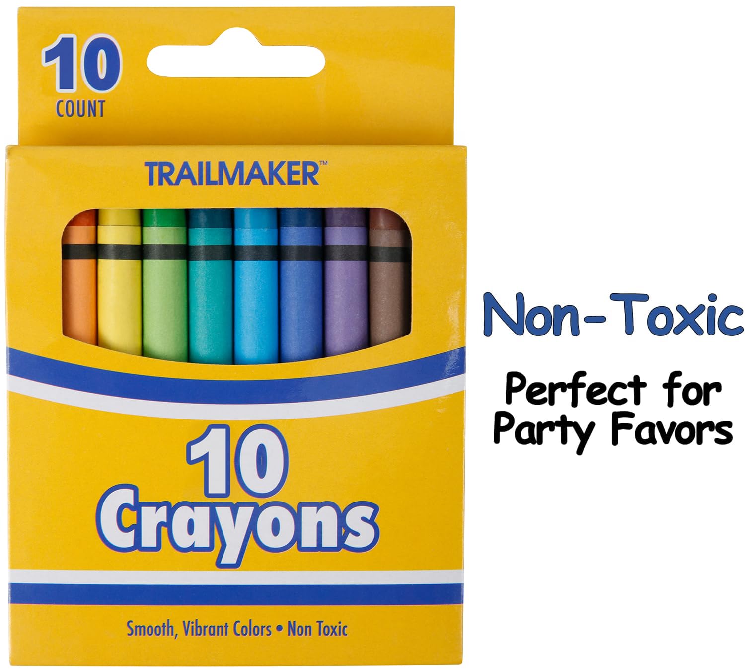 Trail maker 12 Pack Bulk Crayons | Washable Beeswax Bright Color Crayons Bulk Individual Packs, 10 Per Box, 12 Boxes Bundle Art Set Crayons for Kids, Classrooms, Restaurants