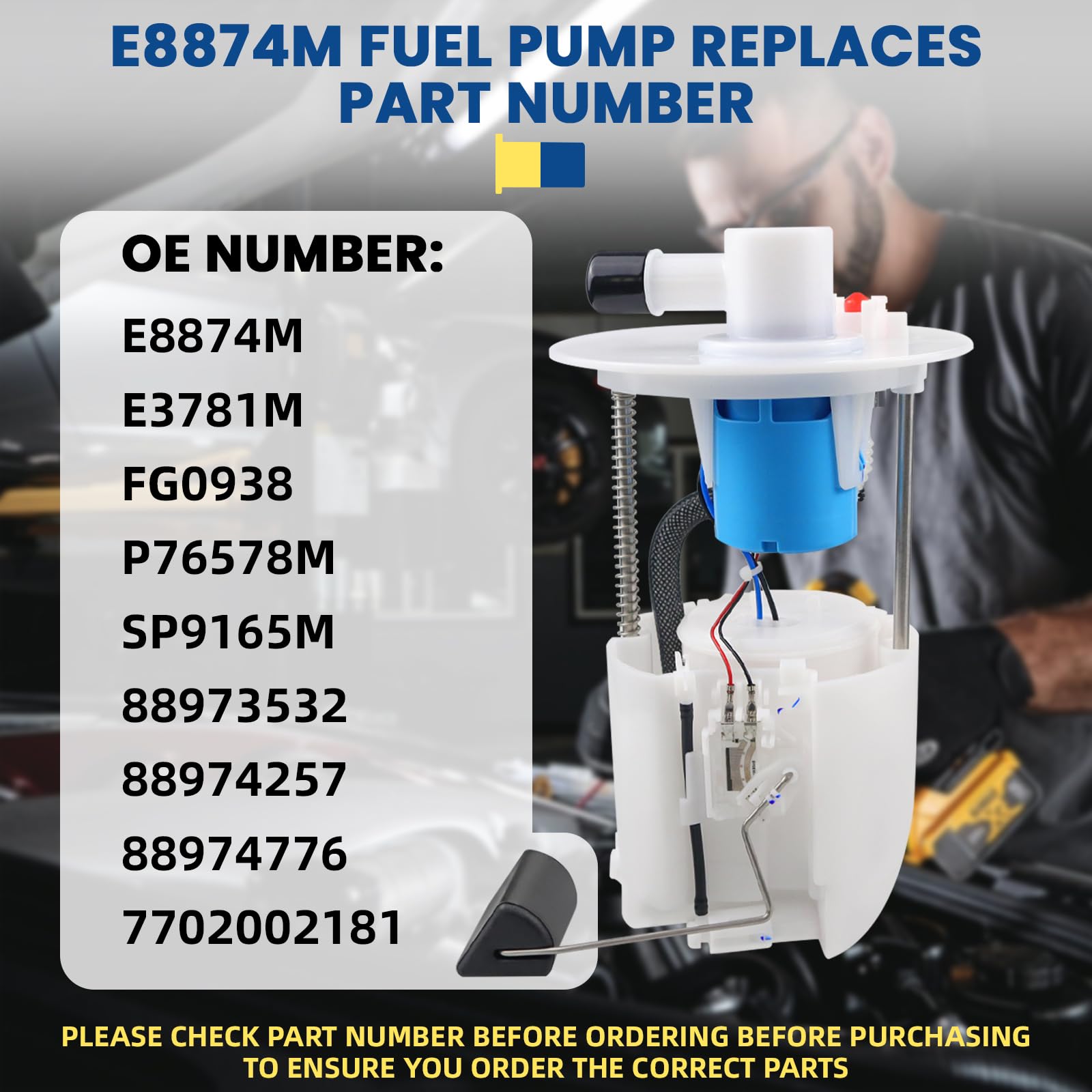 E8874M E3781M Fuel Pump Assembly Compatible with Pontiac Vibe Toyota Corolla 2005-2010 L4 1.8L 2.4L, Matrix 2005-2013 L4 1.8L 2.4L