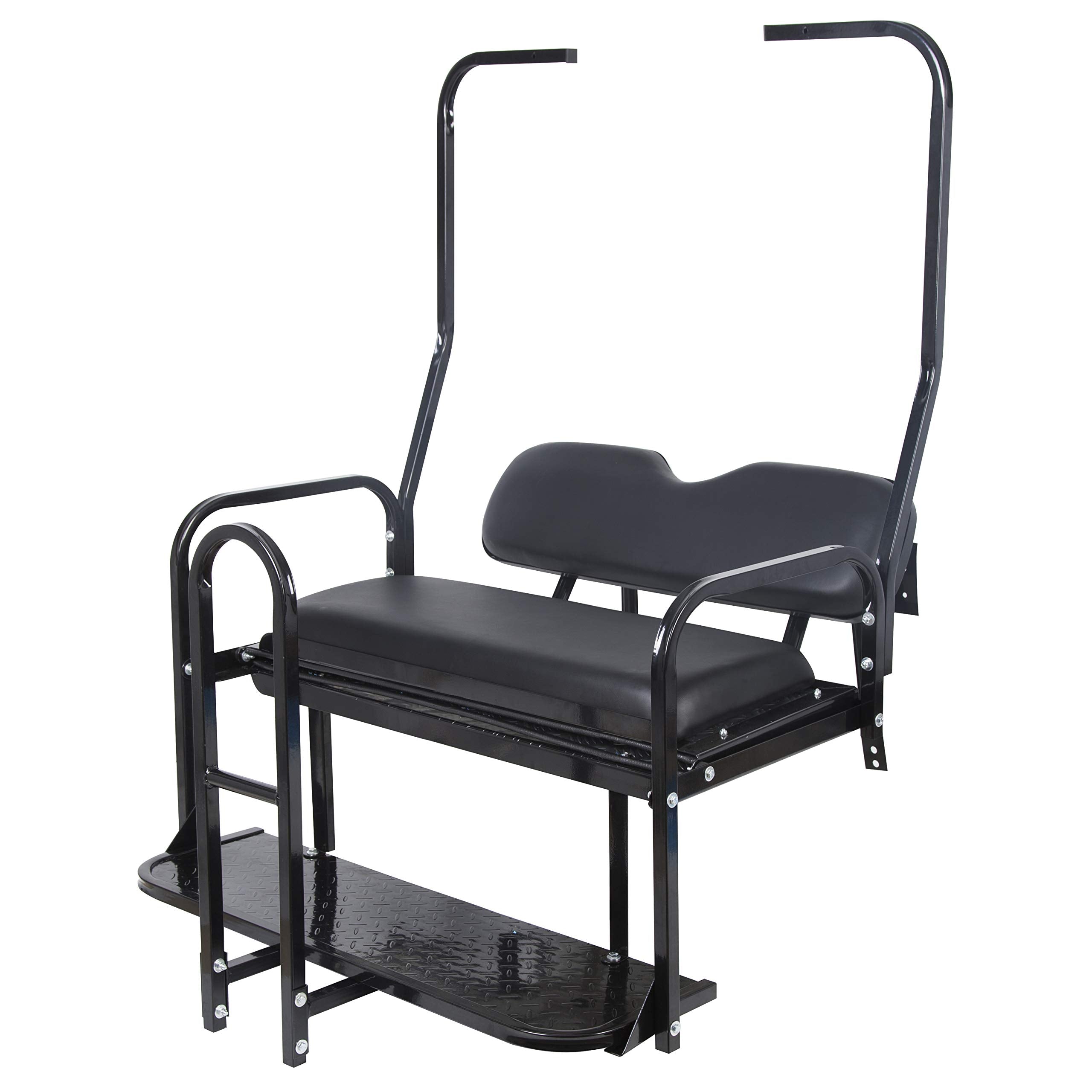 KUAFU Black Rear Flip Back Seat Compatible with 1982-2000.5 Club Car DS Model Golf Cart 1102 LBS Weight Capacity Heavy Duty Steel Frame Flip Folding Rear Back Seat Kit
