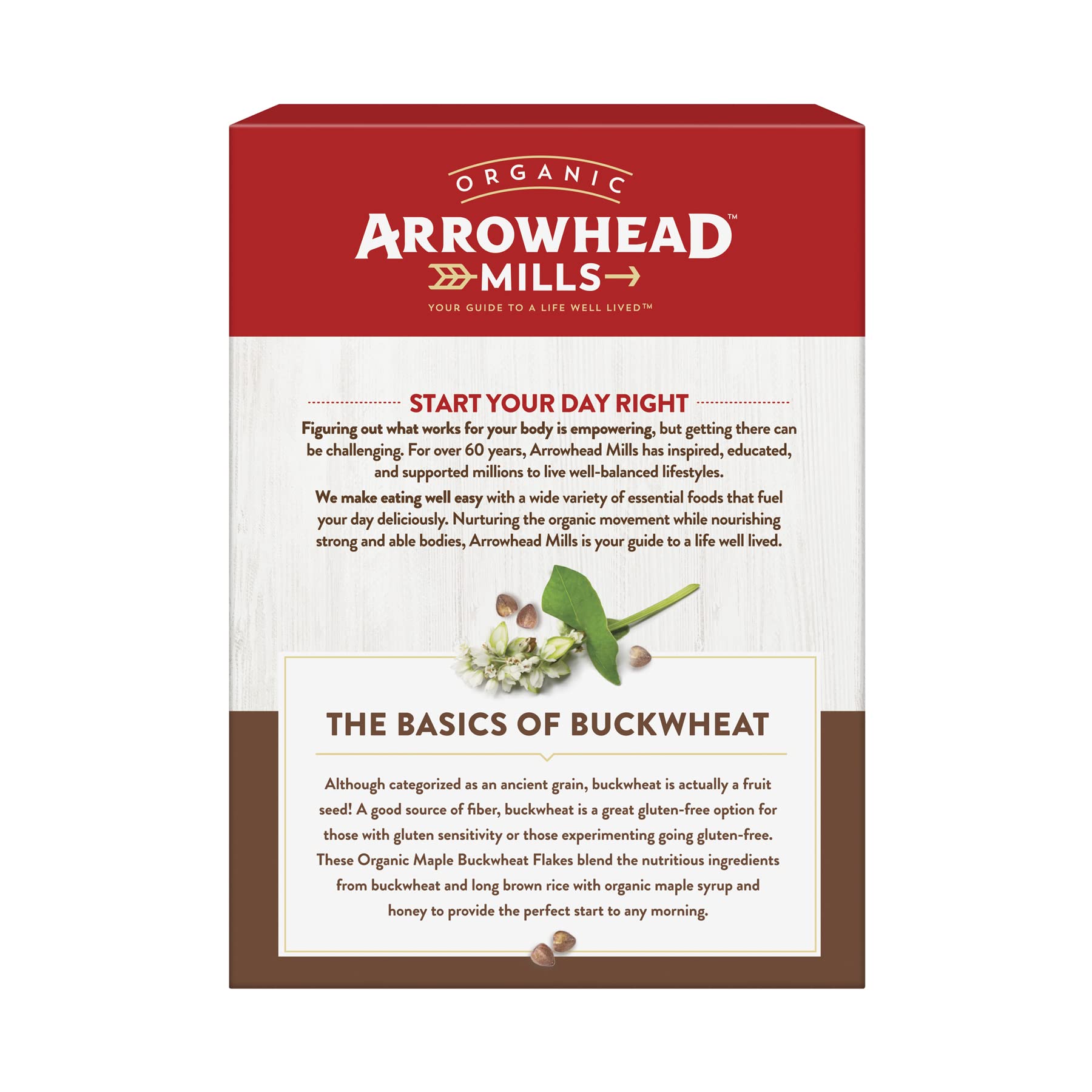Arrowhead Mills Organic Gluten-Free Cereal, Maple Buckwheat Flakes, 10 oz. Box (Pack of 6)