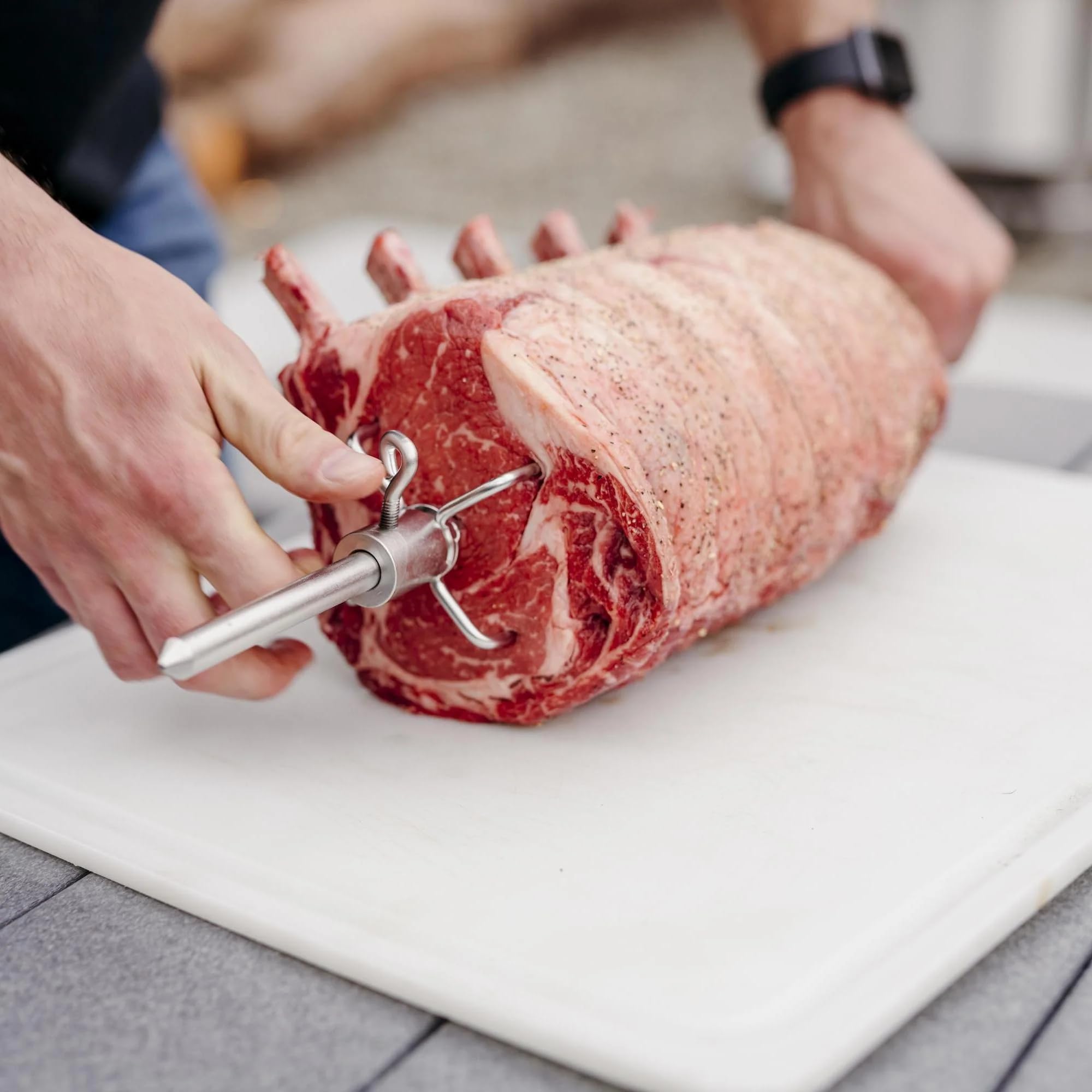 Breeo Rotisserie System - Rotisserie Grill Kit for Chicken, Turkey, BBQ, Kabobs - Live Fire Cooking Accessories - Includes Prongs, Battery Pack, Motor, AC Adapter, & Cable (Without Outpost Rod)