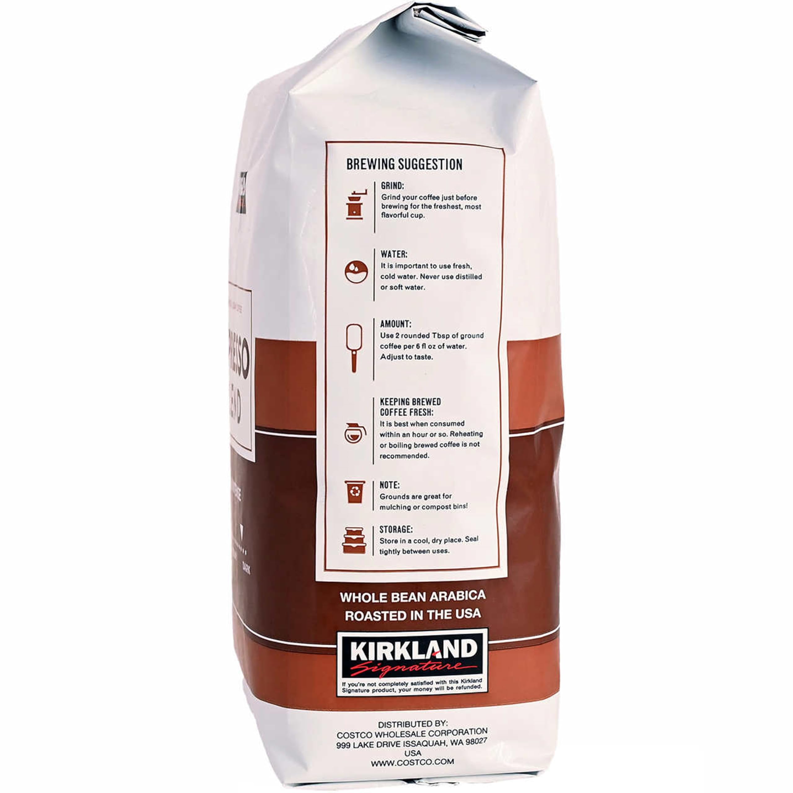 (Pack of 2) Kirkland Signature Dark Roast ESPRESSO BLEND Coffee Roasted By Starbucks 32 Oz. Bag