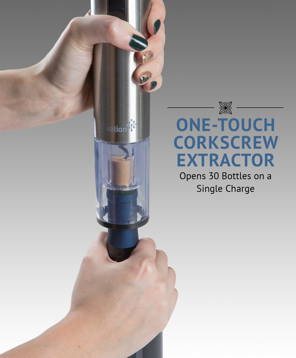 Ivation Electric Wine Gift Set – Includes Bottle Opener, Aerator, Vacuum Preserver, Stoppers, Foil Cutter & Charging Base