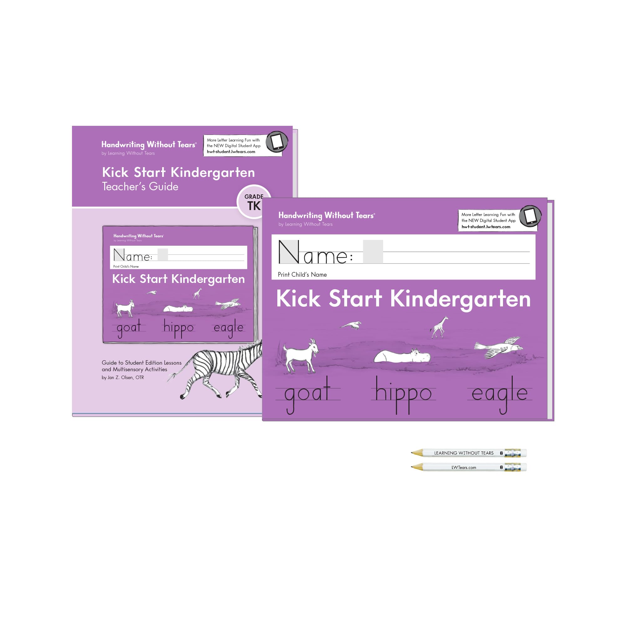 Handwriting Without Tears Kick Start Kindergarten Printing Bundle,Age 5+, Kindergarten+,Handwriting Without Tears,Student & Teacher Workbooks,School & Home,Language Arts,Tutoring,Tiny Pencils Included