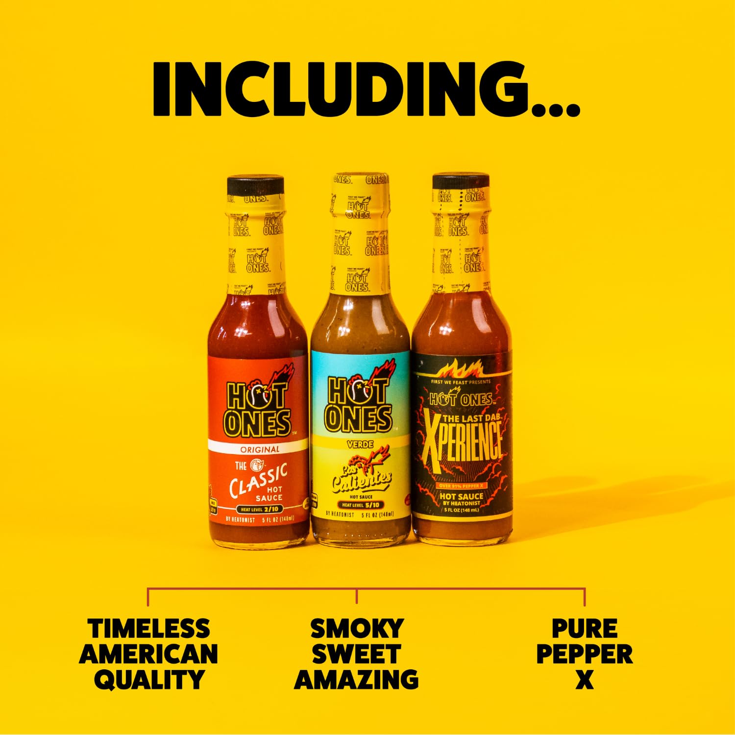 Hot Ones Hot Sauce Challenge Set - Season 25 Hot Sauce Variety Pack Made with Natural Ingredients - Unique Small Batch Sampler Gift Sets- 5 fl oz Bottles (10-Pack)