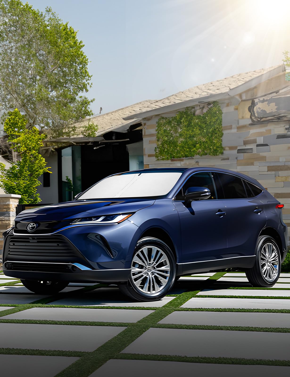 Proadsy 2024 Upgrade Front Windshield Sun Shade Foldable Sunshade Protector Custom Fit 2021 2022 2023 2024 Toyota Venza, LE, XLE, Limited, SUV Accessories