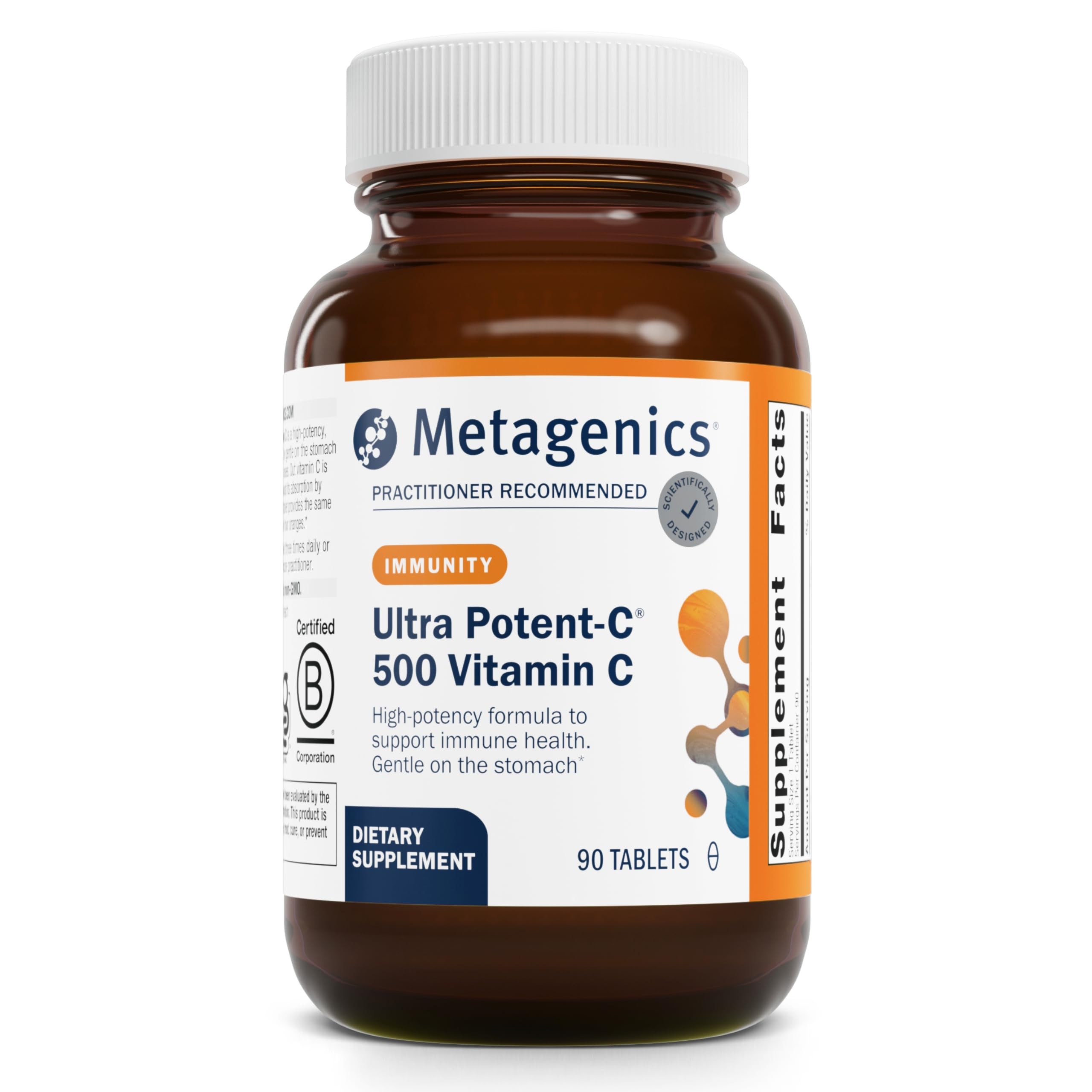 Metagenics Ultra Potent-C 500 - Gentle, Buffered Vitamin C Supplement - Immune Support Supplement* - Ascorbic Acid - 90 Tablets