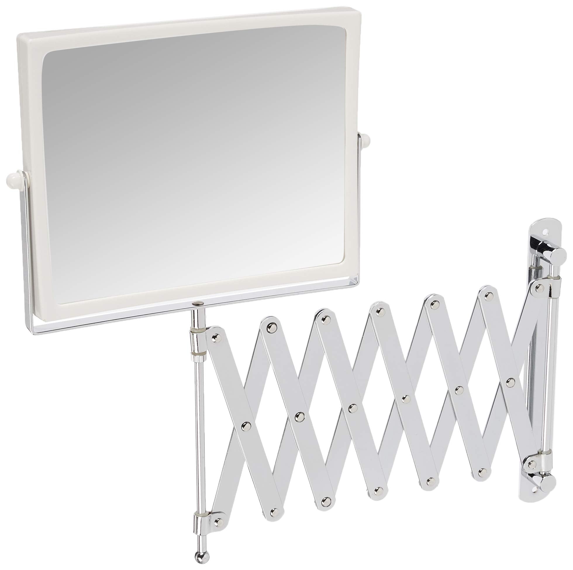 JERDON Two-Sided Swivel Wall Mount Mirror - Vanity Mirror with 5X Magnification & 30 inch Wall Extension - Model J2020C