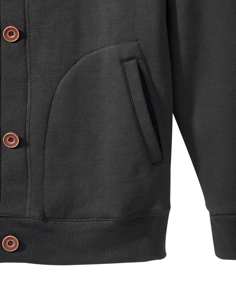 Silvert's Adaptive Clothing & Footwear Men's Bomber Jacket with Magnetic Buttons - Black MED