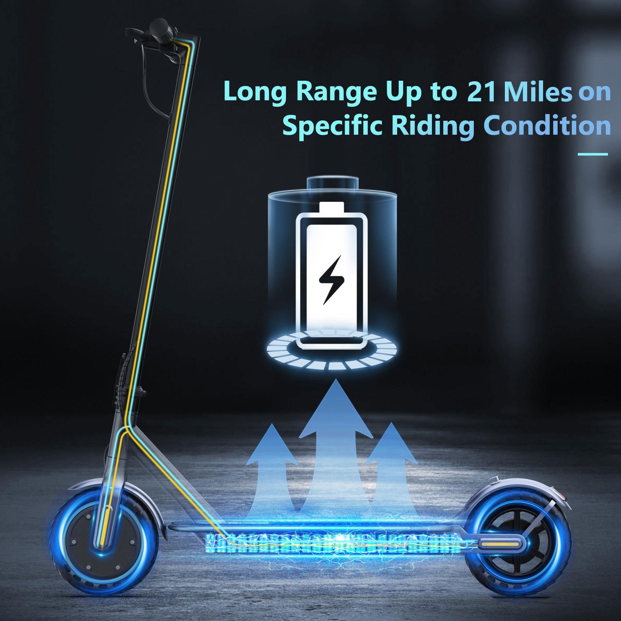 Adult Electric Scooter, Max Speed 19/21MPH, Up to 21-28 Miles Range, 500W/350WMotor Adult E-Scooter, Foldable Scooter with Dual Braking, Smart APP
