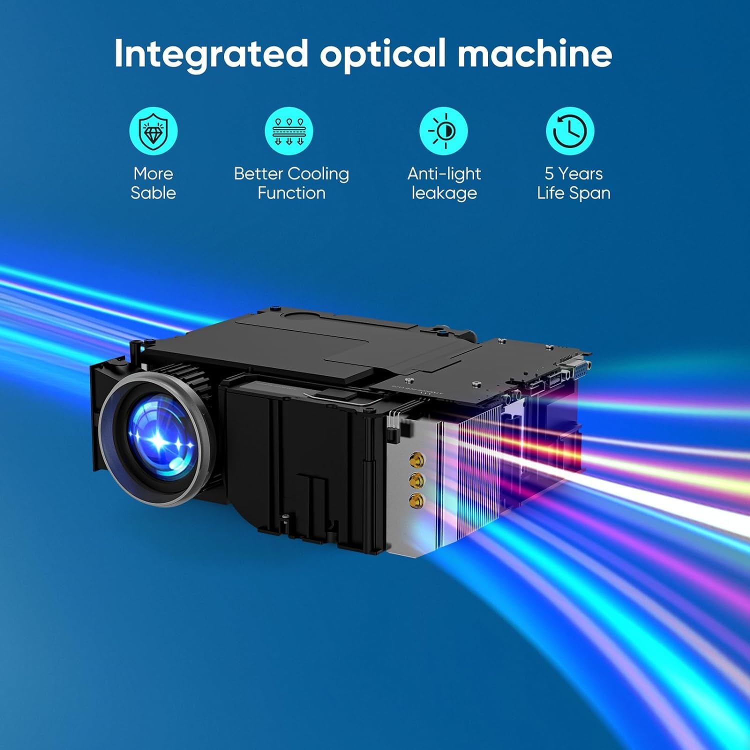 Projector with WIFI and Bluetooth, 15000L Portable Outdoor Movie Projector Compatible with Android/iOS/Windows/TV Stick/HDMI/USB