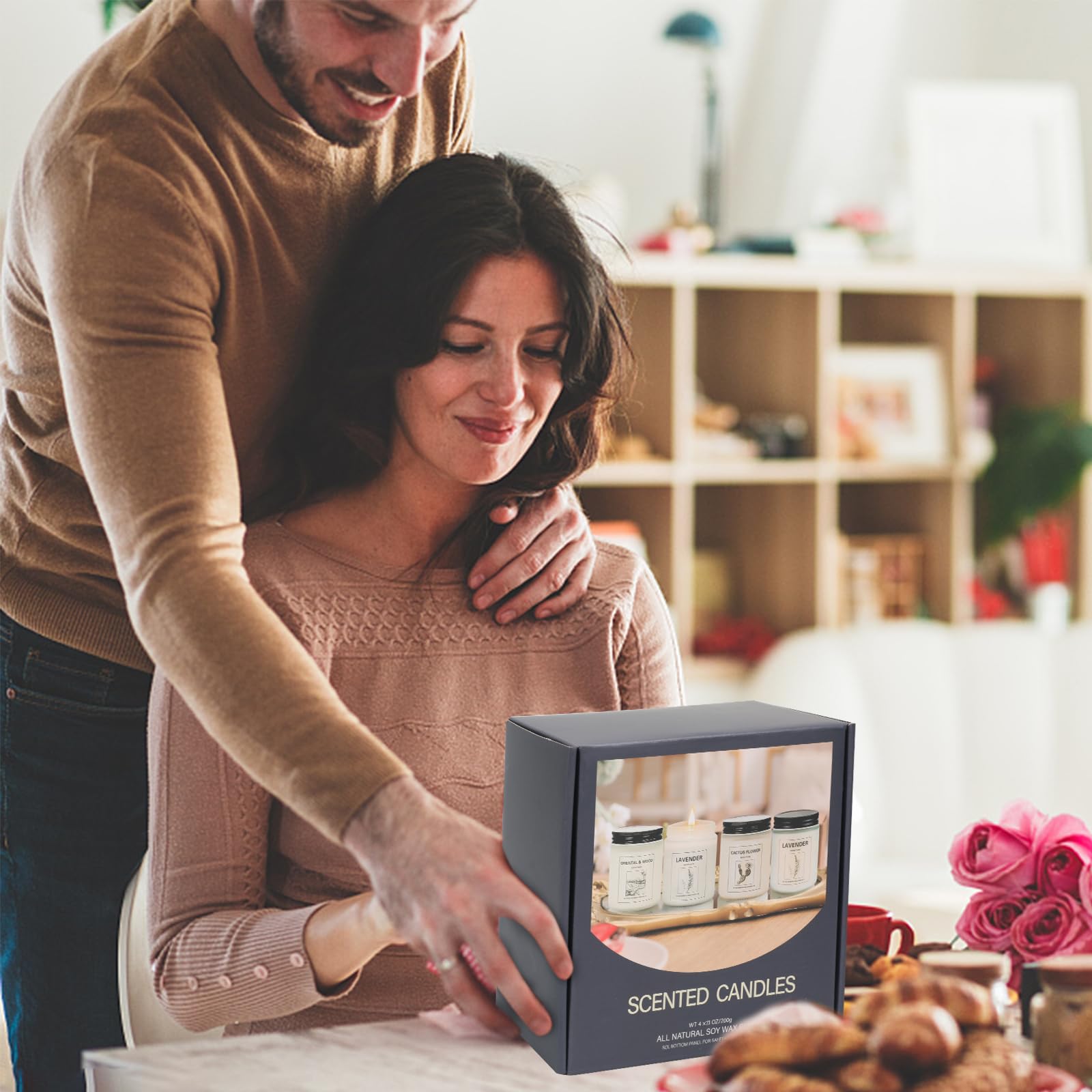 4 Pack Candles for Home Scented, Lavender Candles Set, Aromatherapy Jar Candles for Home, 28 oz 200 Hour Long Lasting Candles, Scented Candles Gifts Set for Women, Birthday, Valentine, Anniversary