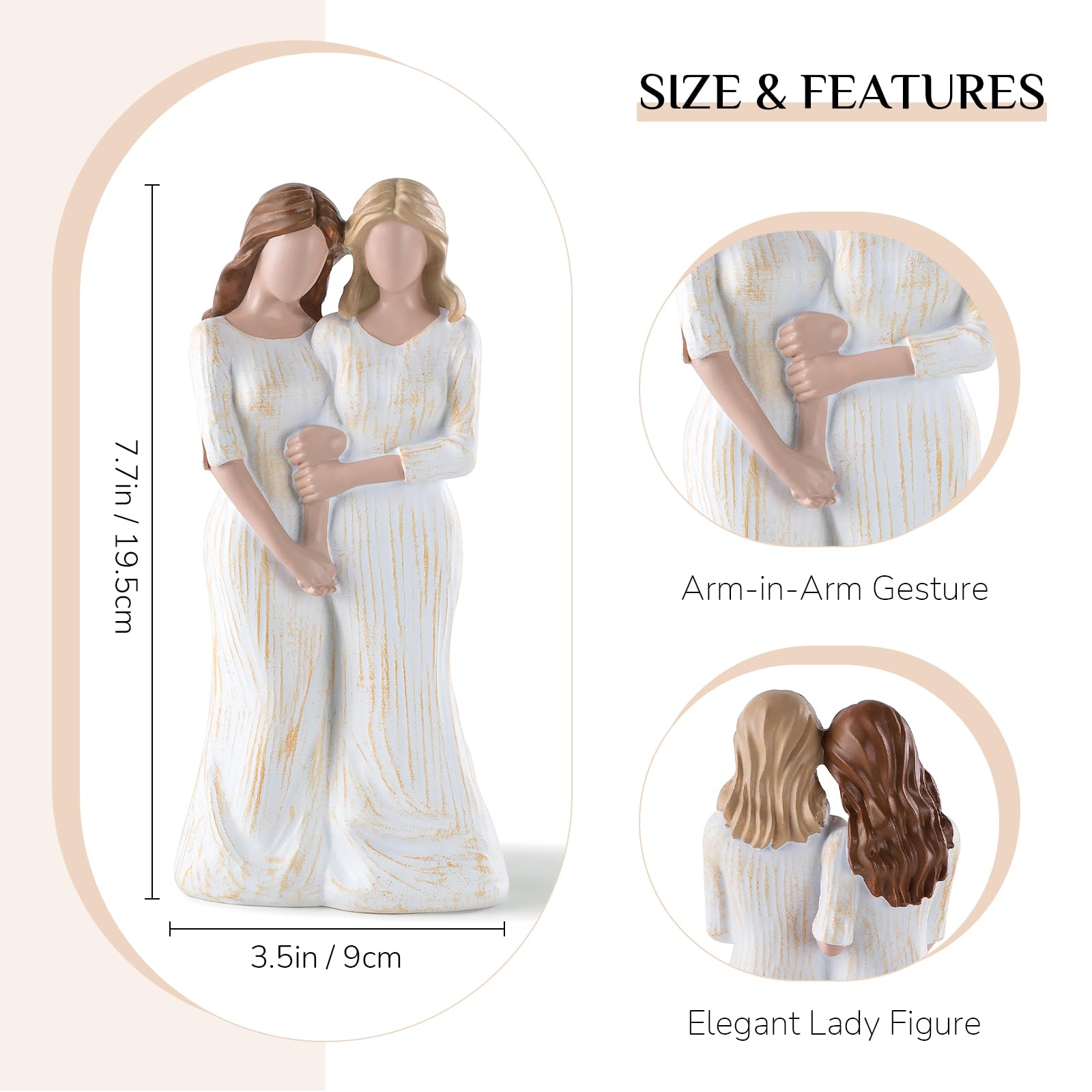 Storieme Sister Birthday Gifts from Sister: Sister Figurines Gift, Friendship Christmas Thanksgiving Gift for Sisters Best Friends Women