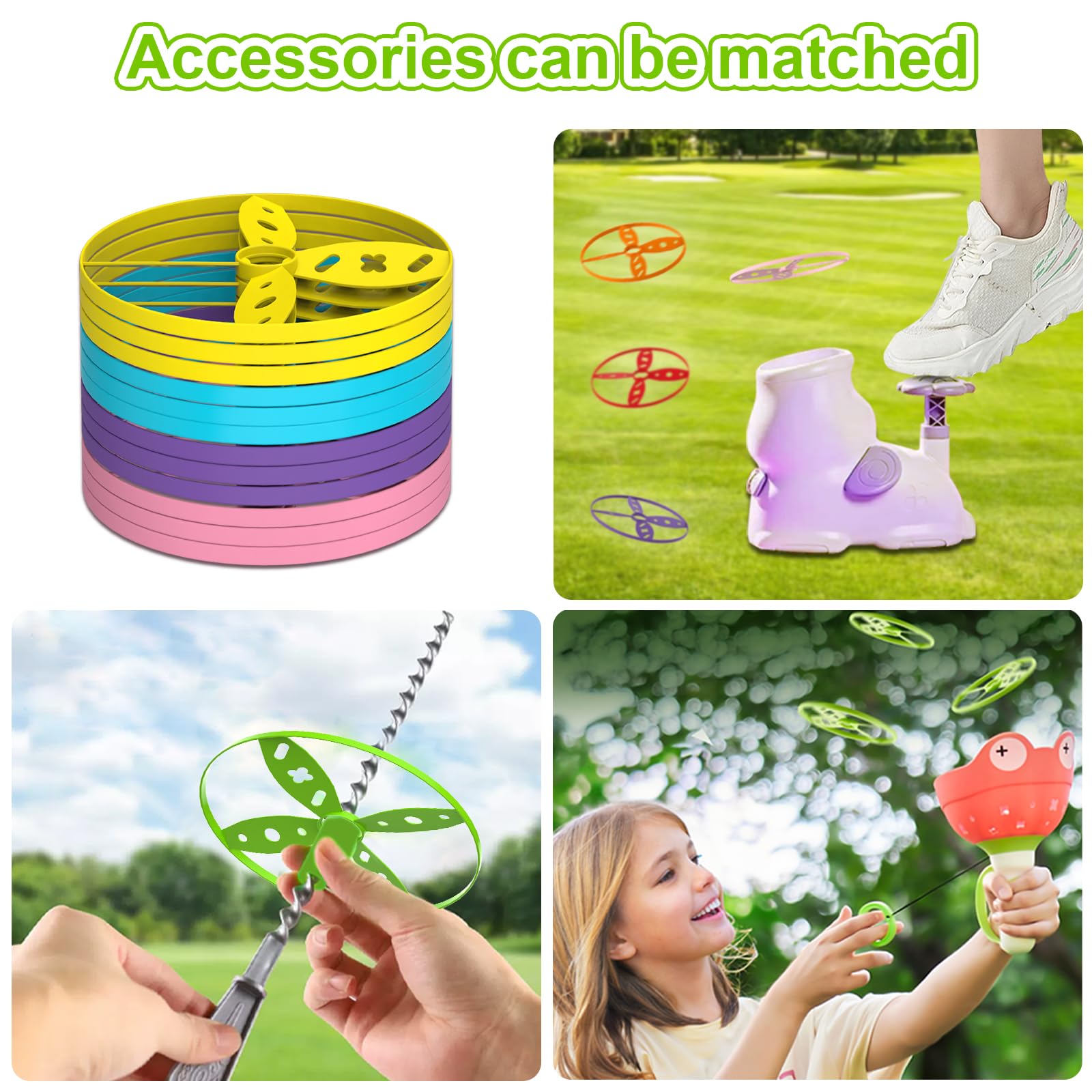 Ivtivfu Flying Disc Launcher Toy Supplements (12PCS), Outdoor Toys for Ages 3 4 5 6 7 8 Boys and Girls, Suitable for Handheld and Stomp Disc Launchers, Outside Kids Games for Beach Yard and Park