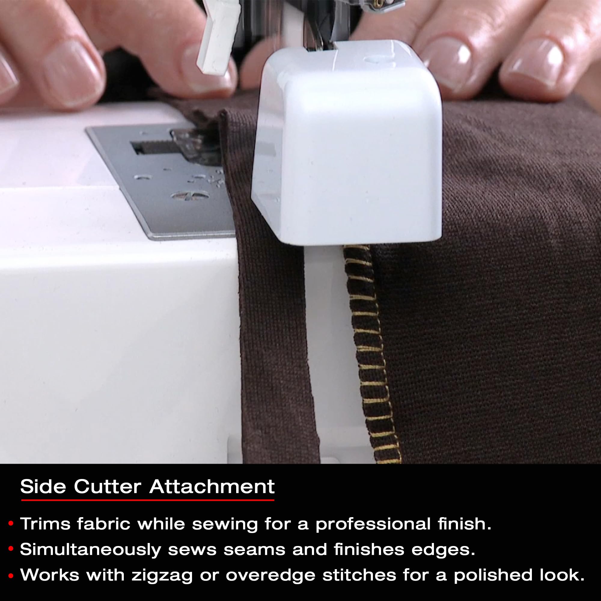 SINGER Side Cutter Attachment | Trim & Finish Fabric Edges Seamlessly | Ideal for Zigzag & Overedge Stitches | Compatible with Low-Shank Sewing Machines