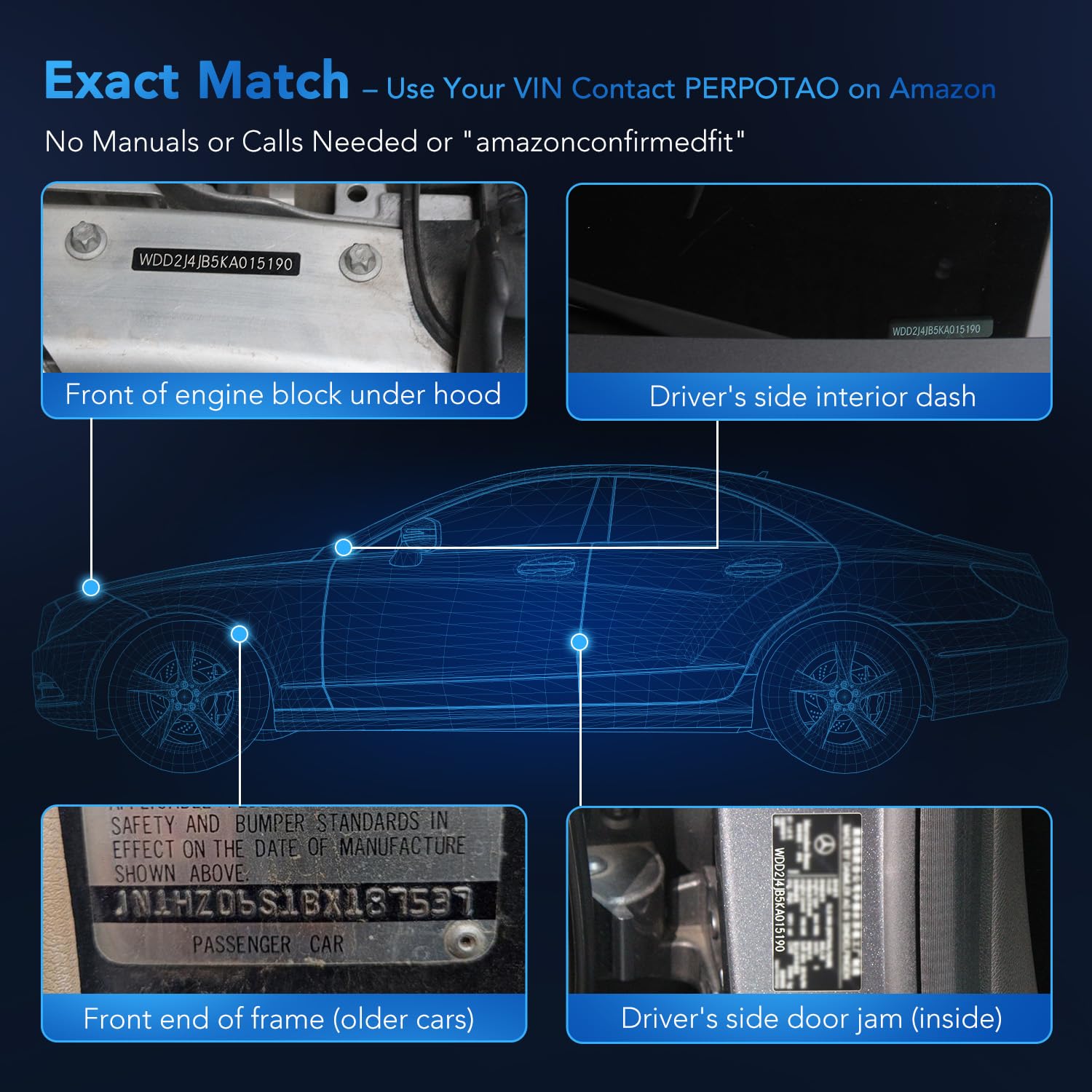 PERPOTAO Upgraded D4S Bulb, 46,000LM, 800% Brightness D4R, 6,000K White, 10x Cooling, 1:1 Xenon Size, Fast Plug, Compatible 99.99%, 2-Pack