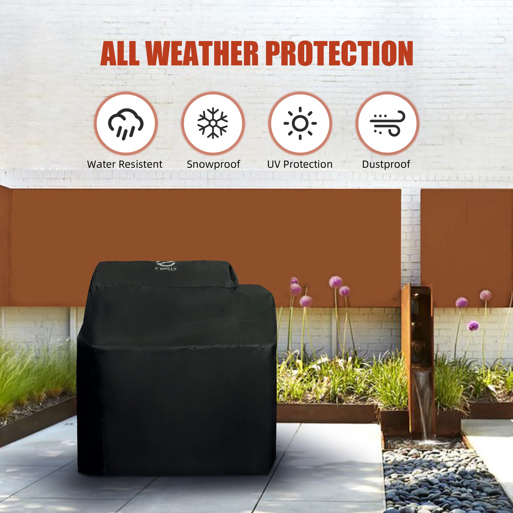 Z Grills Pellet Grill Cover 43 Inch | Official Genuine | Upgraded 600D Polyester Fabric, Heavy Duty, Waterproof, Weather Resistant Full Length Grill Cover for 7052B Pellet Smoker