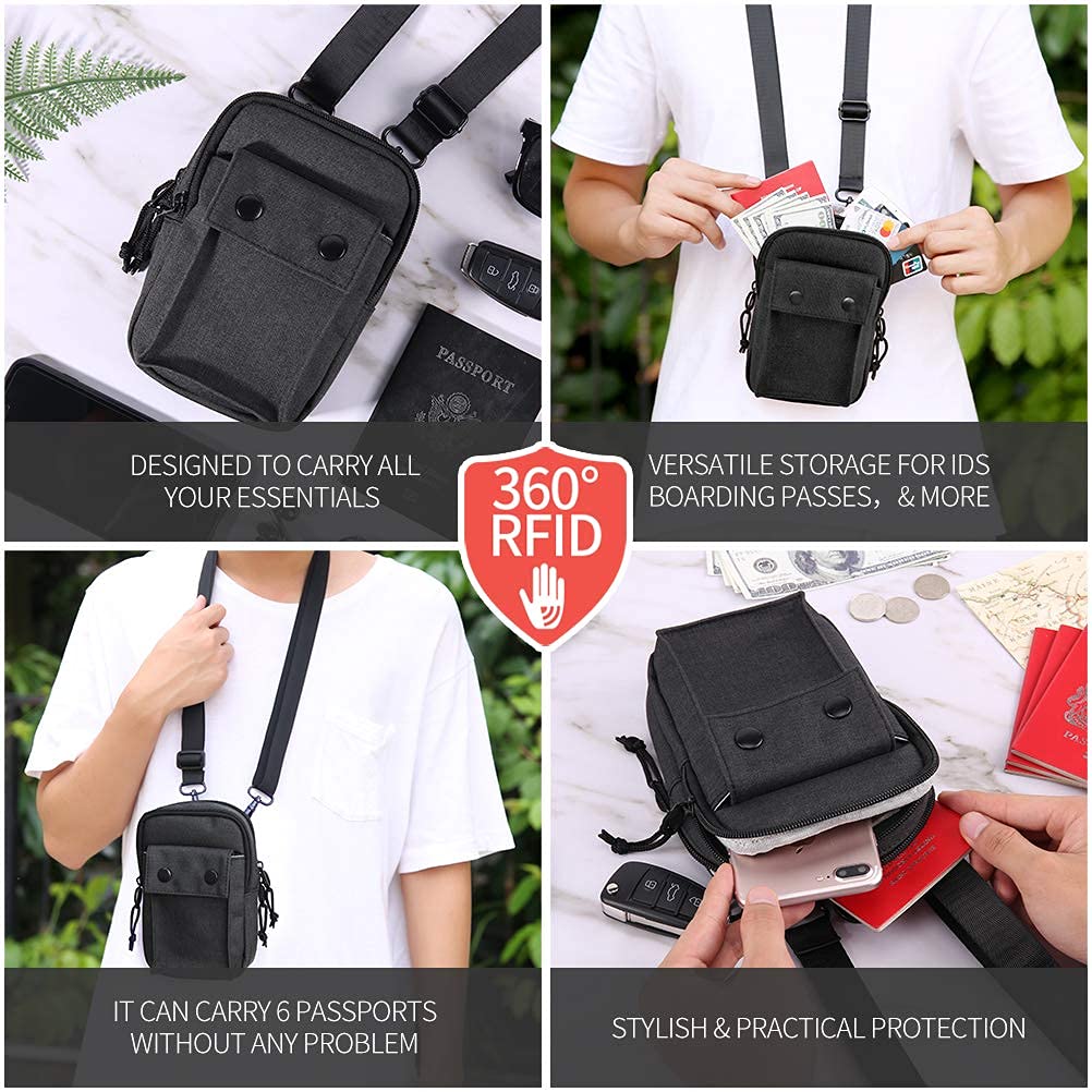 YIPINU Small Crossbody Bag for Men and Women - Upgraded RFID Blocking Shoulder Messenger bag, Stylish and Easy to Carry