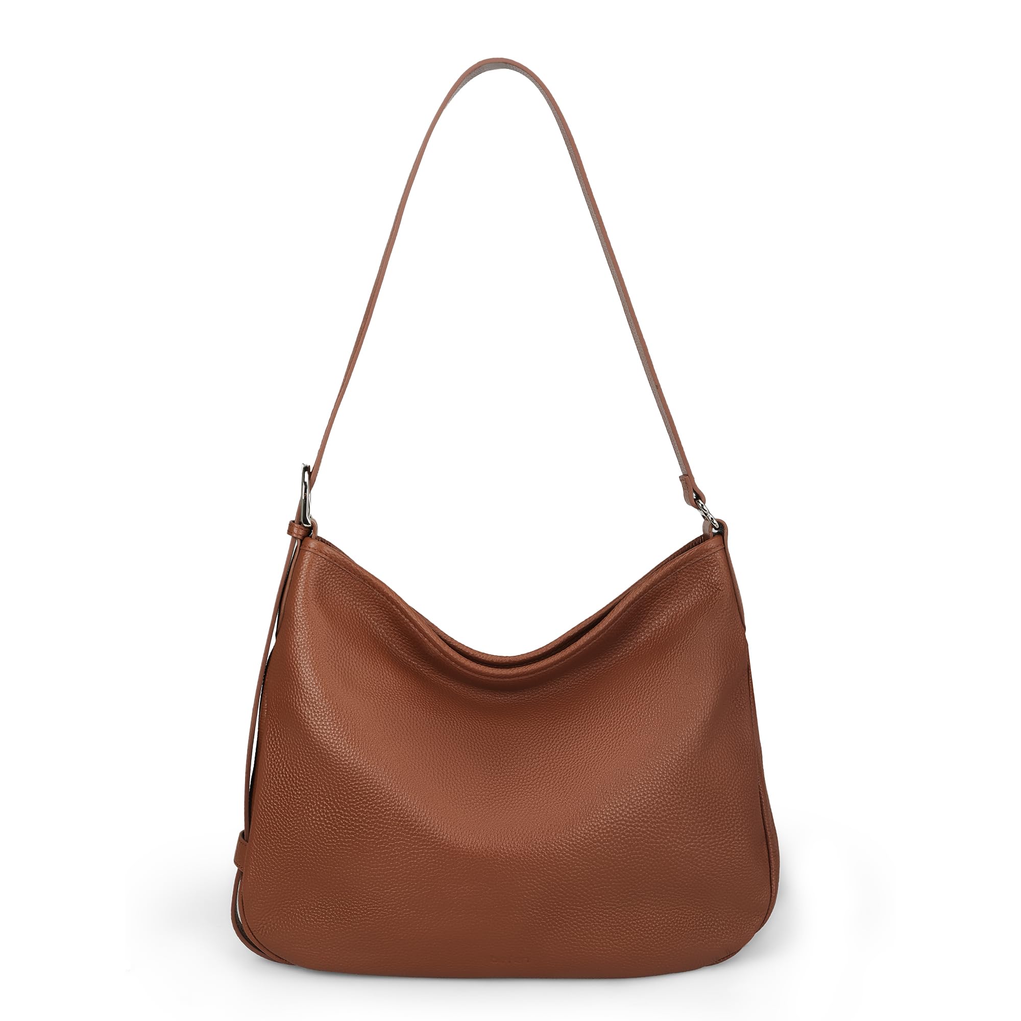 befen Genuine Leather Slouchy Hobo Bags for Women, Brown Leather Purse Top Grain Leather Crossbody Bag for Women Designer Soft Handbag Trendy Women's Shoulder Handbags with Adjustable Strap For Daily