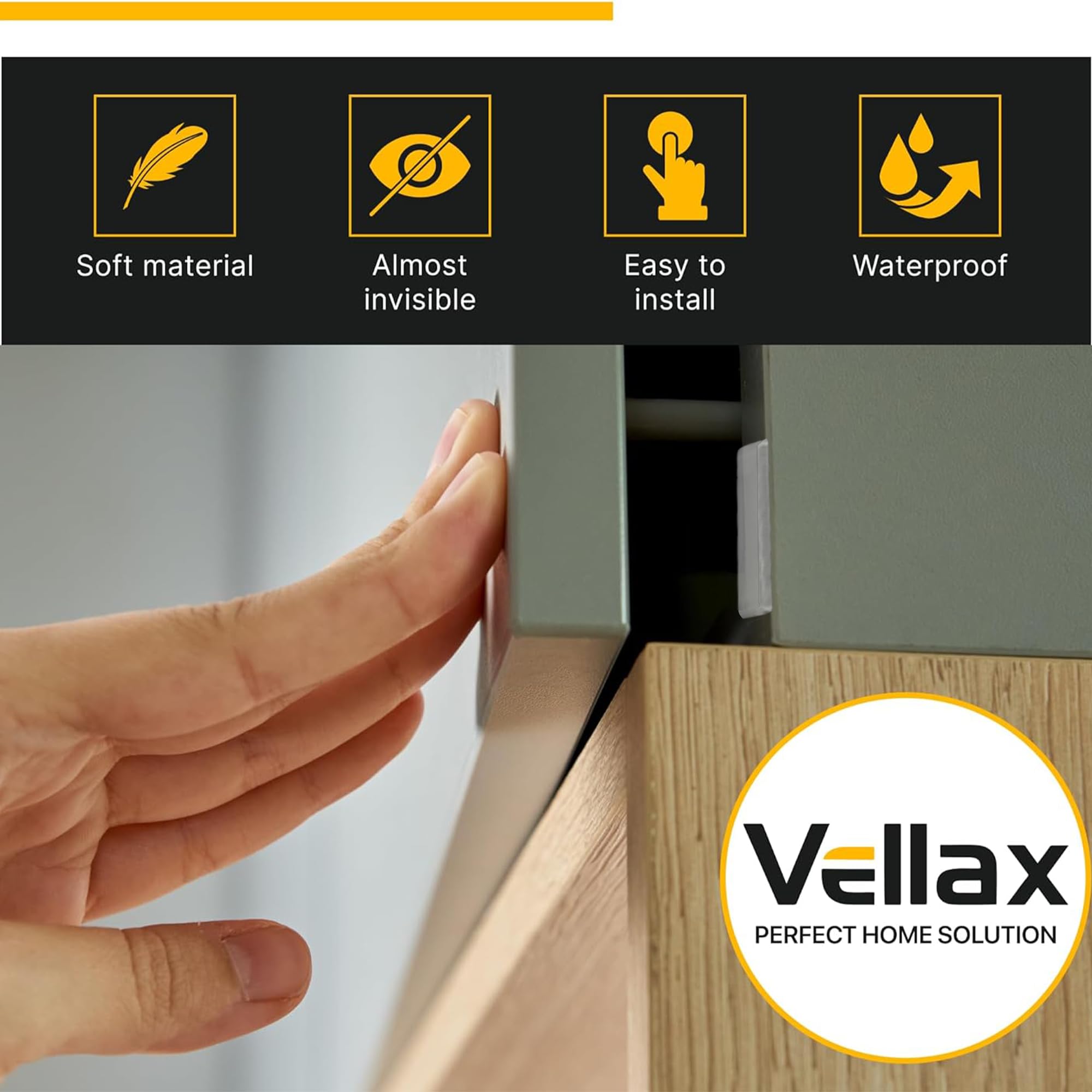 Vellax 118 & 104 Clear Cabinet Bumper Pads - Self-Adhesive Silicone Set with 5 Shapes for Doors, Drawers & Furniture – Sound Dampening Pads for Surface Protection