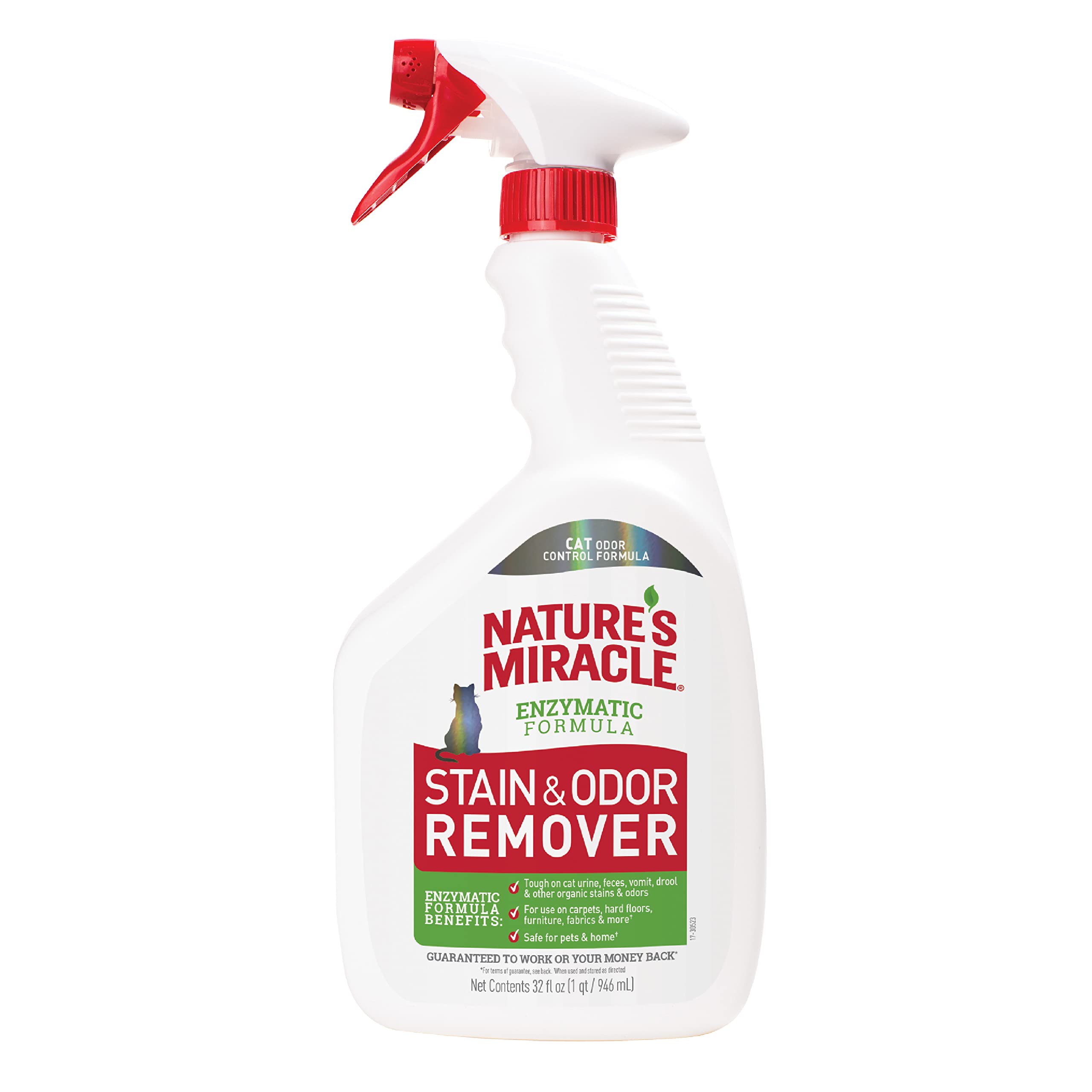 Nature’s Miracle Cat Stain and Odor Remover With New Odor Control Formula 32 Ounce Spray