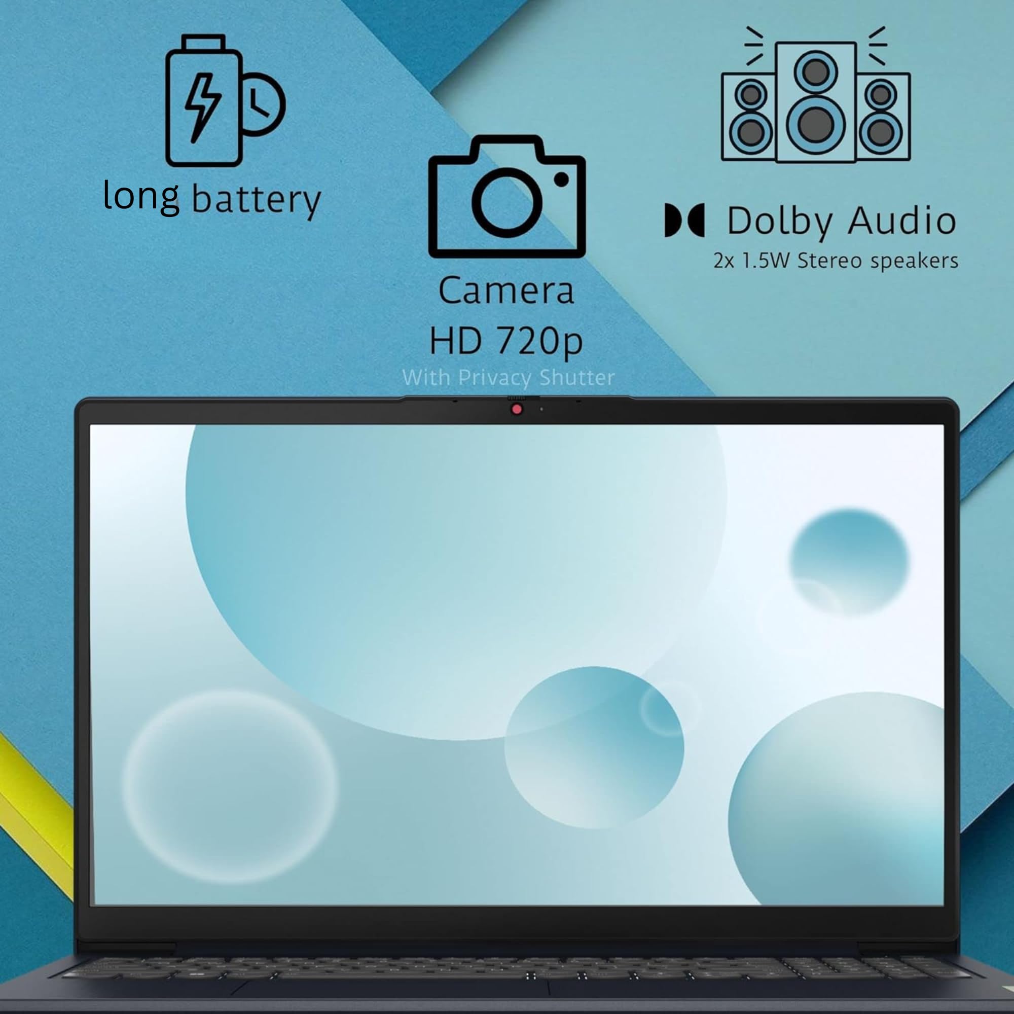 lenovo est IdeaPad 15.6'' FHD Laptop, 20GB RAM, 1TB SSD, Intel Pentium Silver N6000, 1 Year Microsoft Office 365, Webcam, Type-C, SD Card Reader, Wi-Fi 6, Windows 11, JVQ MP Black