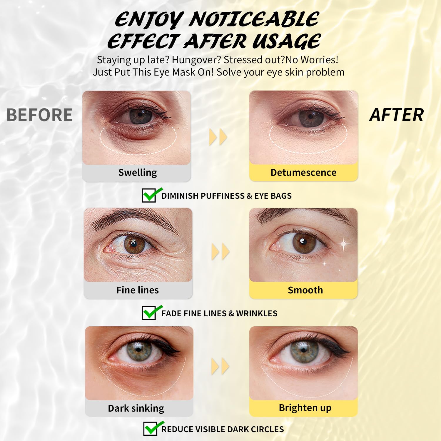 Maskiss Under Eye Patches (50 Pairs), Caffeine Eye Masks for Dark Circles Puffy Eyes Undereye Bags, Collagen Eye Patches for Wrinkles and Puffiness, Skin Care Gift for Her