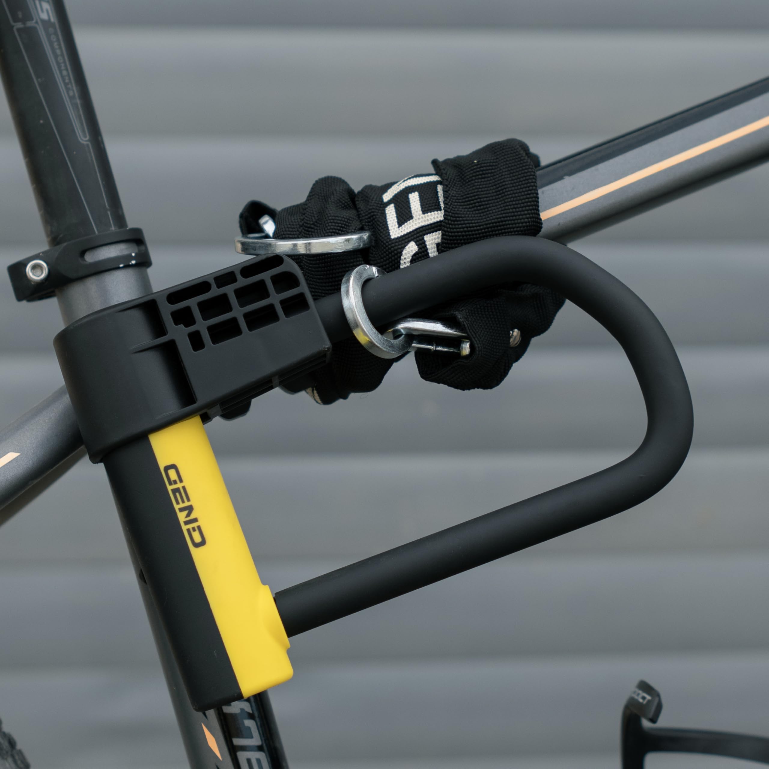 GEND Bike Lock, Heavy Duty Anti Theft High Security Level Bike U Lock with 3ft Chain - 16.20mm Bold Shackle Bike U Lock with Lighted Keys & Mounting Bracket for Road, Mountain, Ebike & Motorcycle