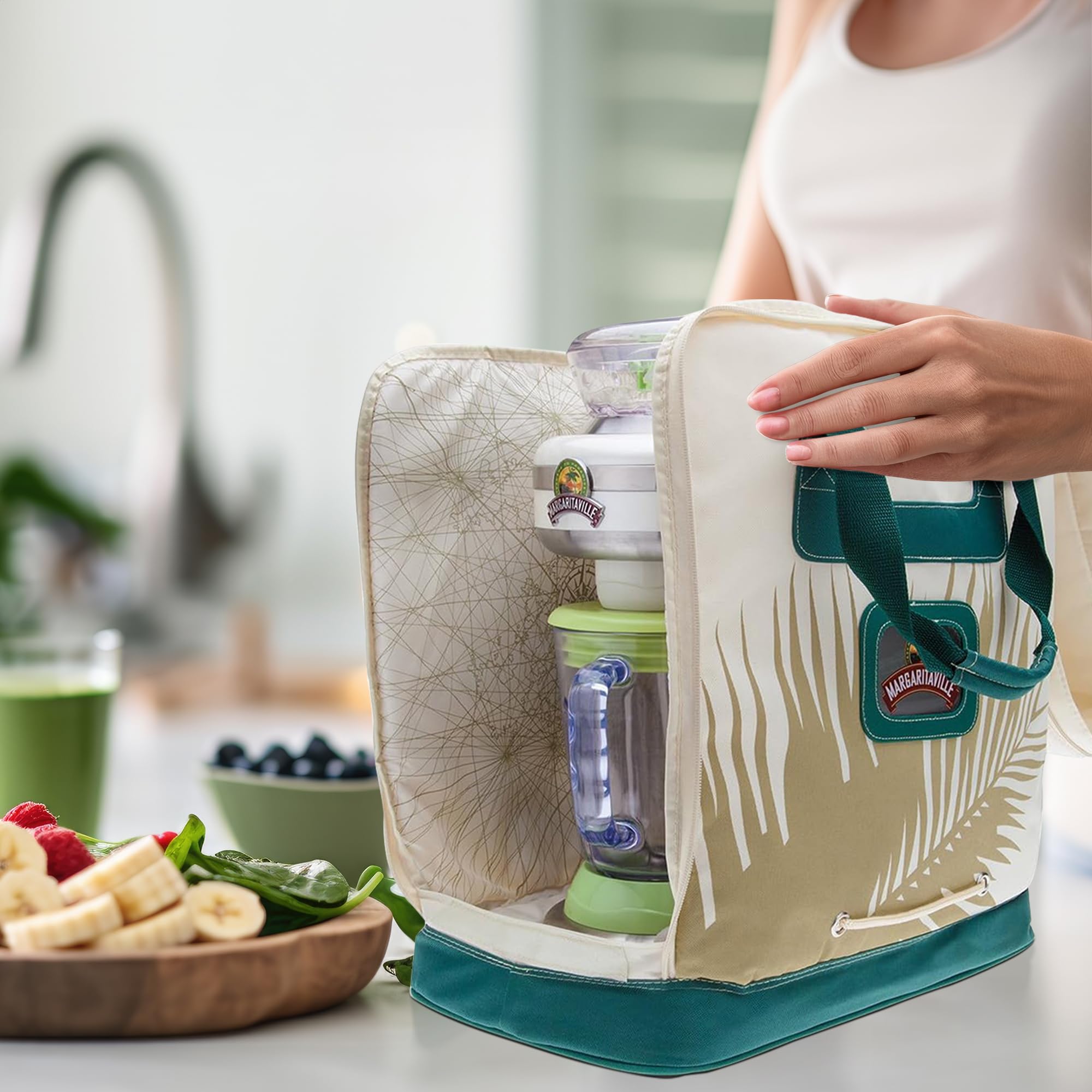Margaritaville AD1200 Universally Durable Double Stitched Waterproof Canvas Travel Bag for Large Mixers and Concoction Makers