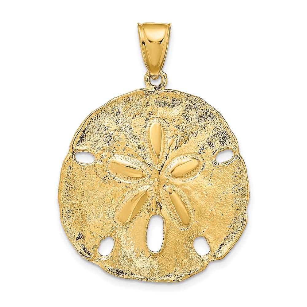 Sonia Jewels Real 14k Yellow Gold Men's Sand Dollar Pendant Charm