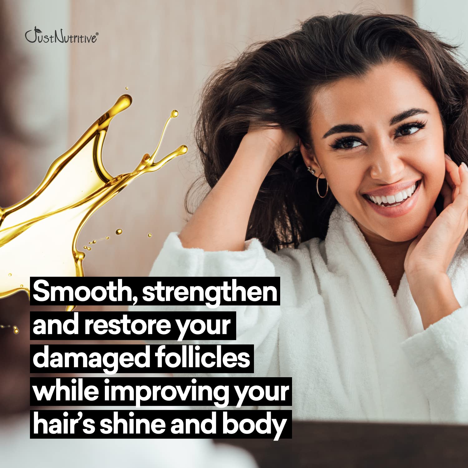 Just Nutritive Hair Loss Shampoo for Thinning Hair, Supports Thicker Fuller Looking Hair, Saw Palmetto Nettle Root Rosemary Oil, Scalp Stimulating, Sulfate Free, Men and Women, 16 oz