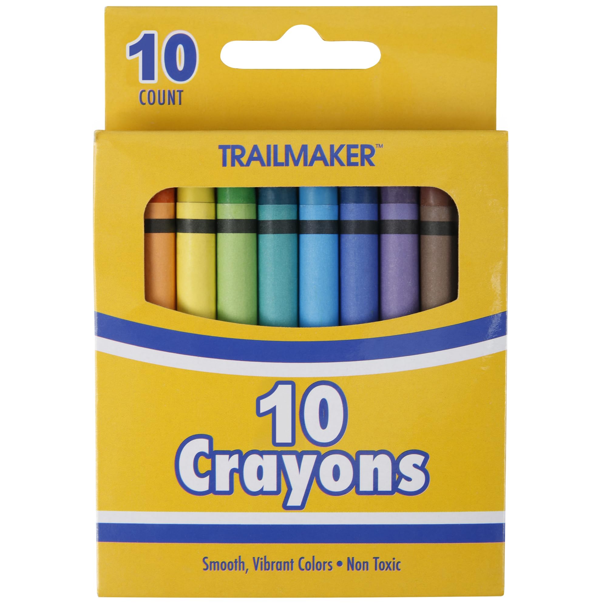 Trail maker 12 Pack Bulk Crayons | Washable Beeswax Bright Color Crayons Bulk Individual Packs, 10 Per Box, 12 Boxes Bundle Art Set Crayons for Kids, Classrooms, Restaurants