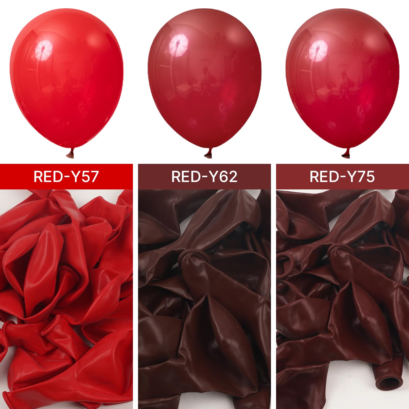 PartyWoo Maroon Balloons 140 pcs Different Sizes of 18 12 10 5 Inch Dark Red Burgundy Ruby Red Balloon Arch Kit Garland for Graduation Valentine's Day Wedding Anniversary Party Decorations Red-Y75