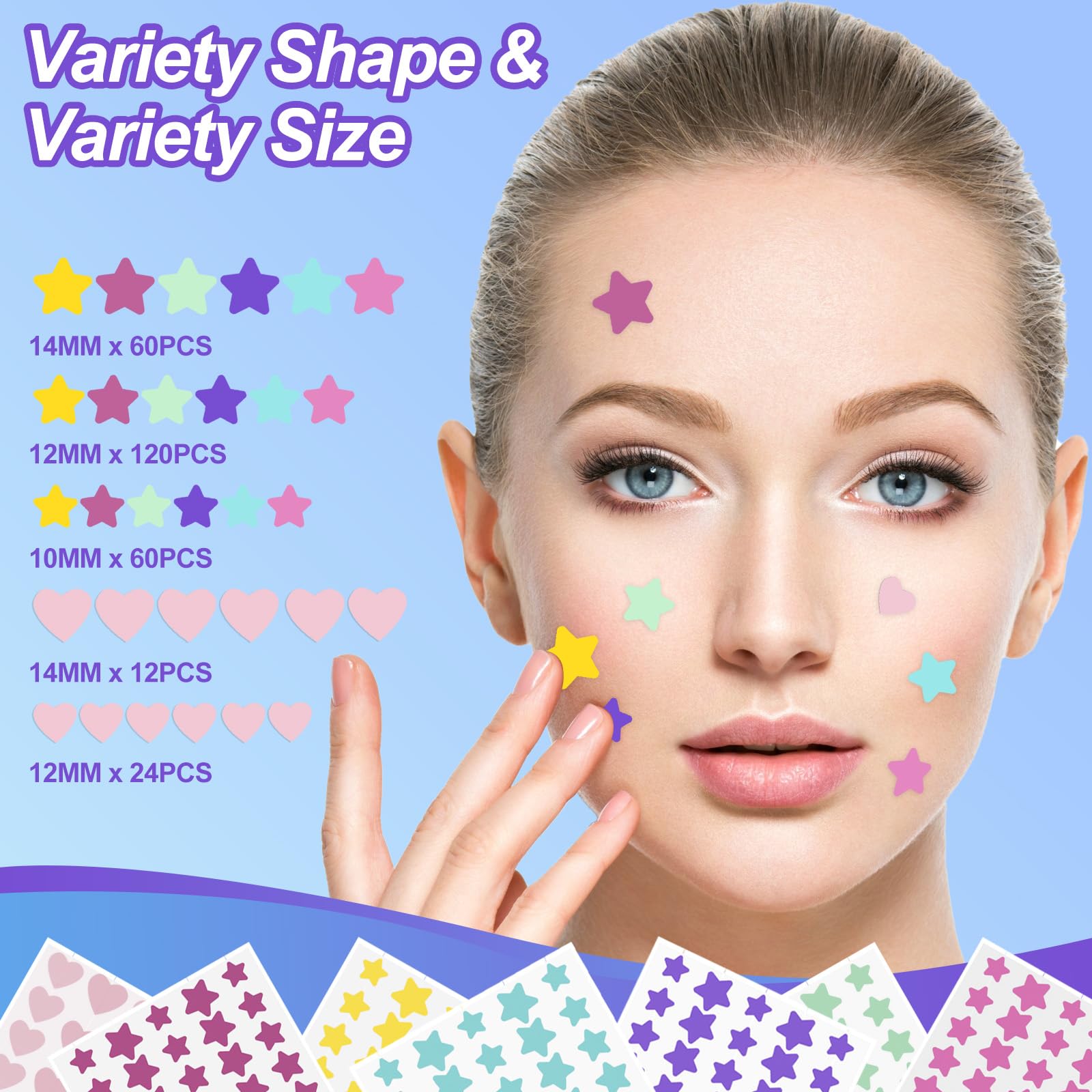 JIANLANPTT Pimple Patches for Face, 276 Pack Acne Patches, Hydrocolloid Pimple Patches for Covering Zits and Blemishes, Pimple Zit Patches with Tea Tree Oil, Salicylic Acid and Centella Asiatic