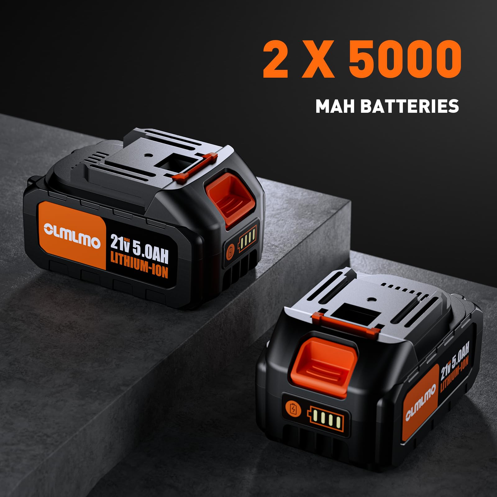 1300N.m/1000Ft-lbs Cordless Impact Wrench 1/2 Inch, 2 x 5.0Ah Batteries Brushless Impact Wrench with Fast Charger, 3 Variable Speeds High Torque Impact Gun 4 Sockets Portable Suitcase for Car Tire DIY