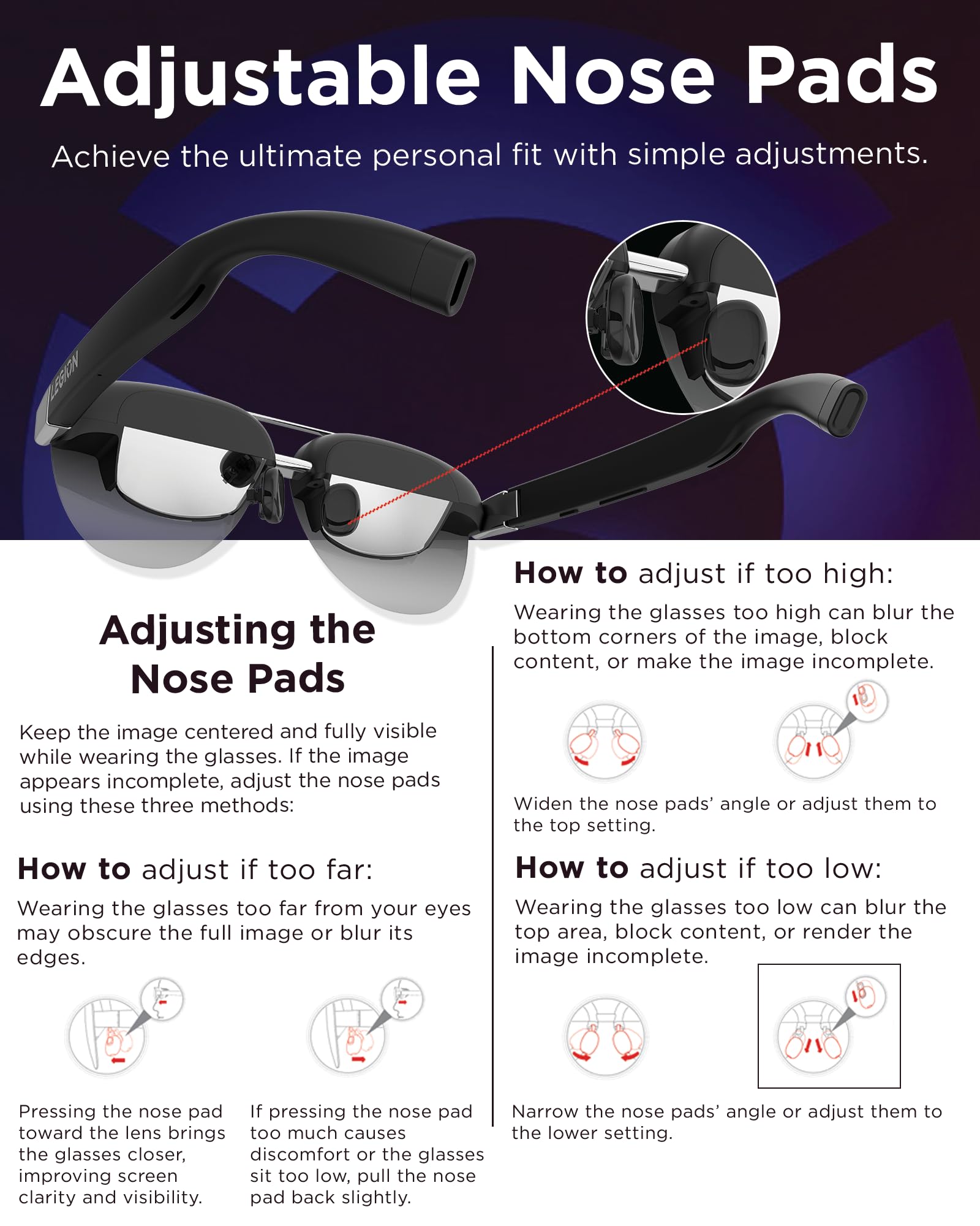 Lenovo Legion Glasses Gen 2 - Micro-OLED Personal Wearable Monitor for Gaming & Movies, FHD 120Hz Plug-and-Play Display Legion Go & USB-C Devices, High-Fidelity Audio & Privacy