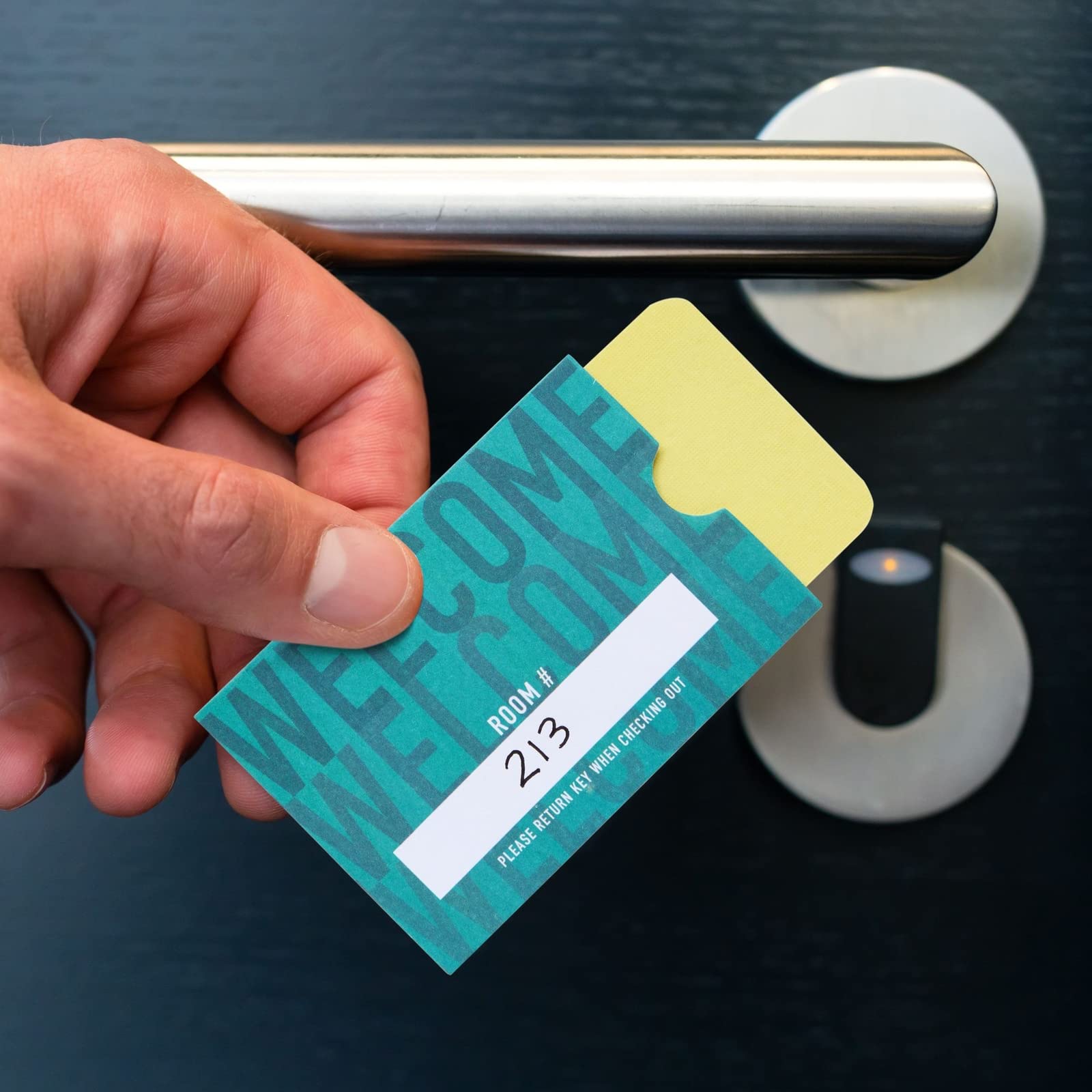Stockroom Plus 500 Pack Hotel Key Card Envelopes - Key Sleeve Bulk Printed for Room Access, Hotel, Business, and Residents (Teal, 2.4x3.5 in)