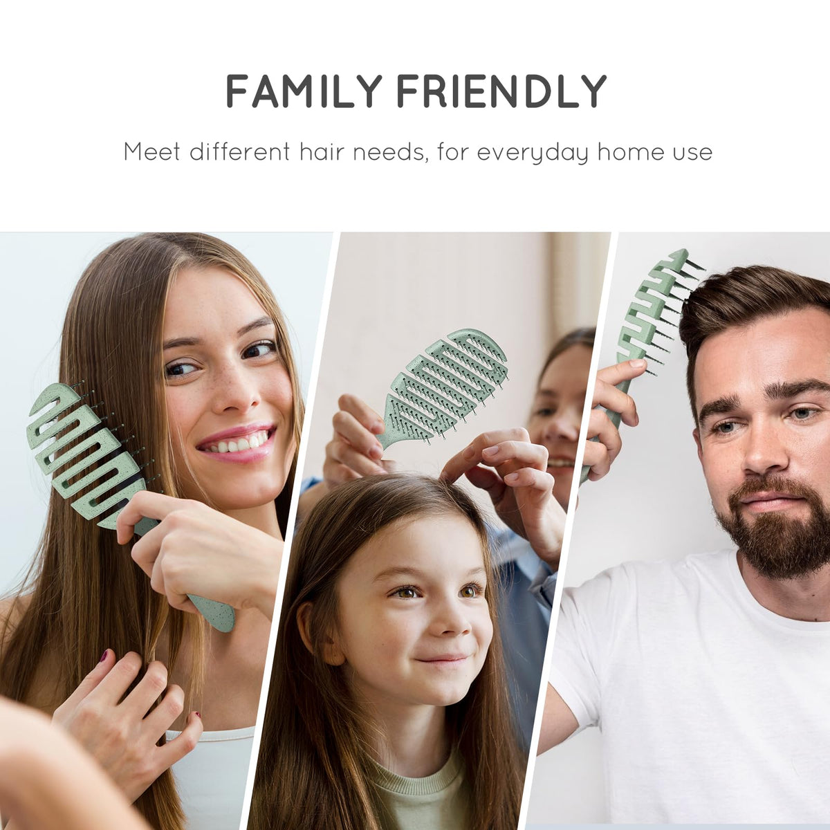 Ecoed Degradable Vented Hair brush,Detangling Brush,Detangler Brush for Curly, Thick, and Straight Hair, Dry and Wet Detangling Quickly Detangles and Smooths hair,Hair Brush for Women and Men
