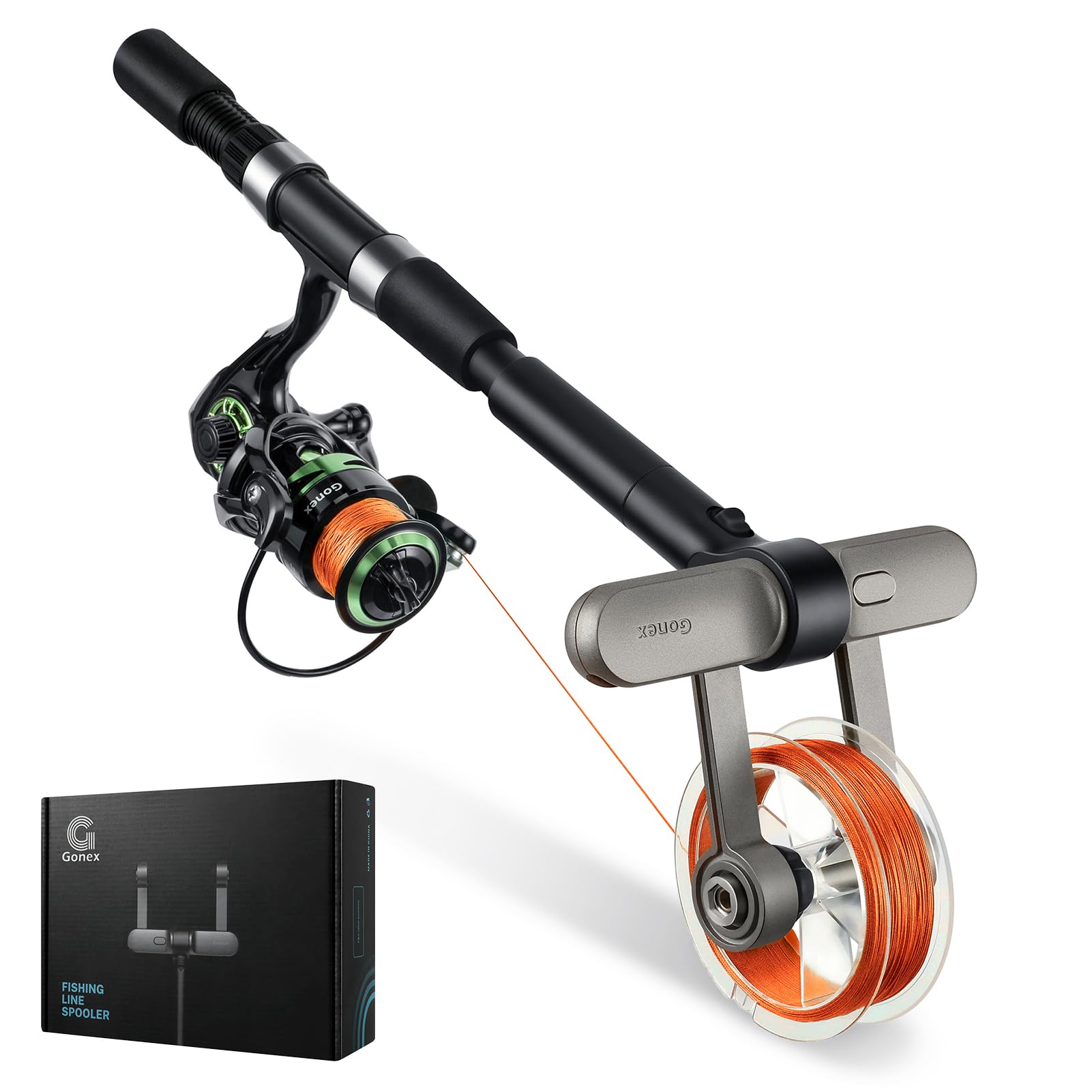 Gonex Fishing Line Spooler with Unwinding, No Line Twist, Adjustable Line Winder for Spinning, Cast, Spincast Reels, Spool Spooling Station System, Function Installation-Free