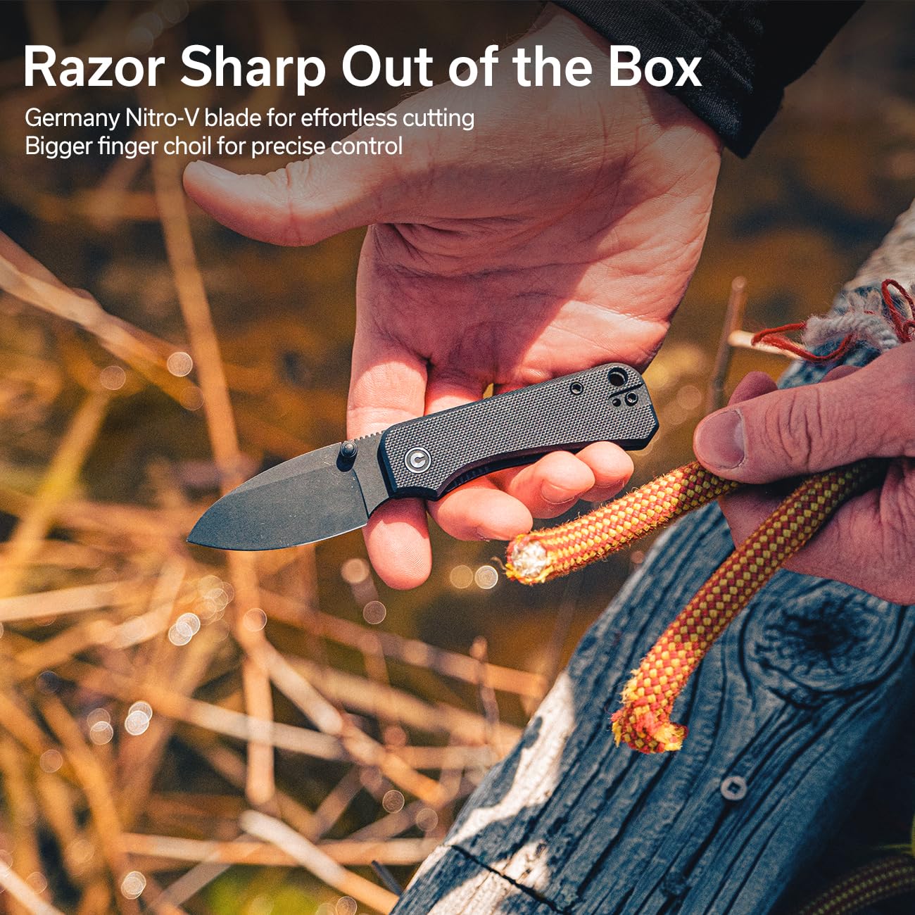 CIVIVI Baby Banter Pocket Folding Knife for EDC, 2.34" Blade Small Knife with Titanium Thumb Stud Opener C19068S-2